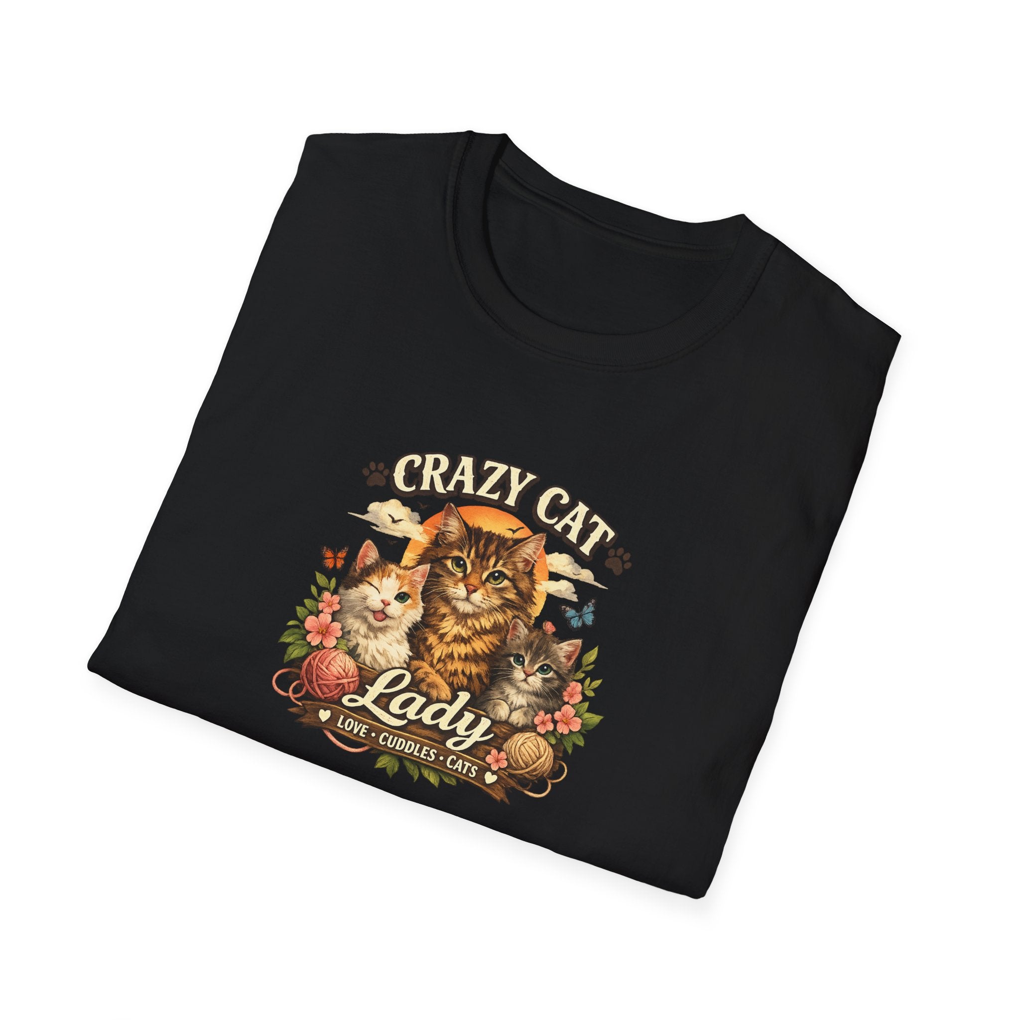 Crazy Cat Lady T-Shirt | Funny Cat Lover Shirt | Cat Mom Tee | Cute Cat Graphic Shirt | Gift for Cat Lovers | 7 colors - 100% cotton