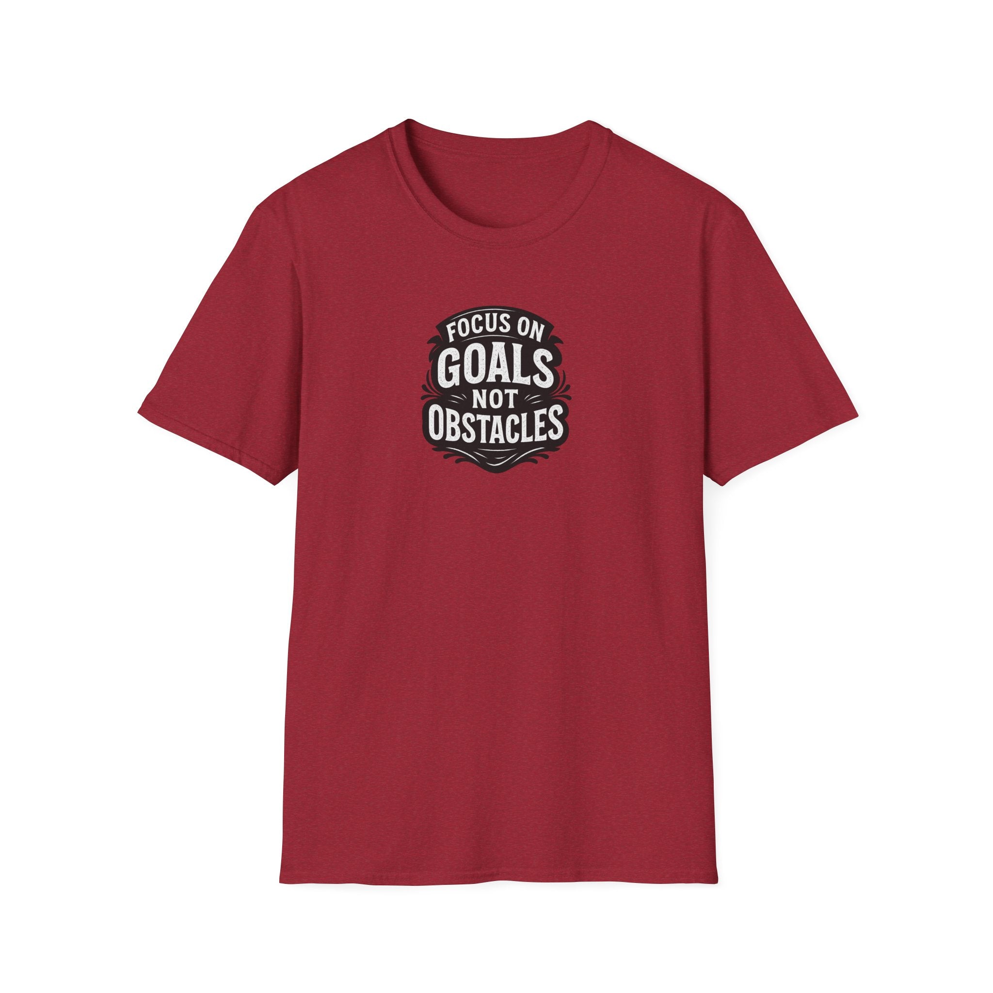 Focus on Goals Not Obstacles T-Shirt | Motivational Stay Driven with our Bold Motivational Tee | 5 colors - 100% cotton