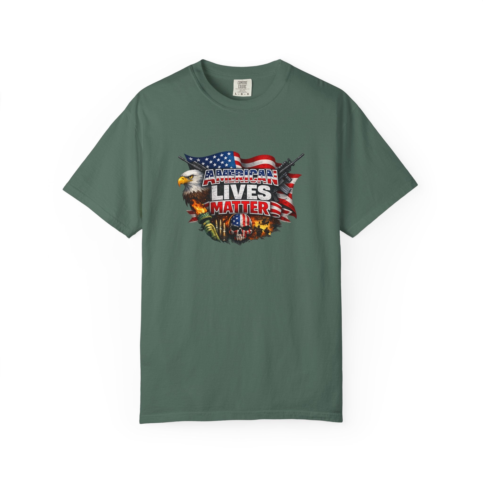 American Lives Matter Patriotic T-Shirt | Military Style USA Freedom Shirt | Veteran Support Tee | 7 colors - 100% cotton