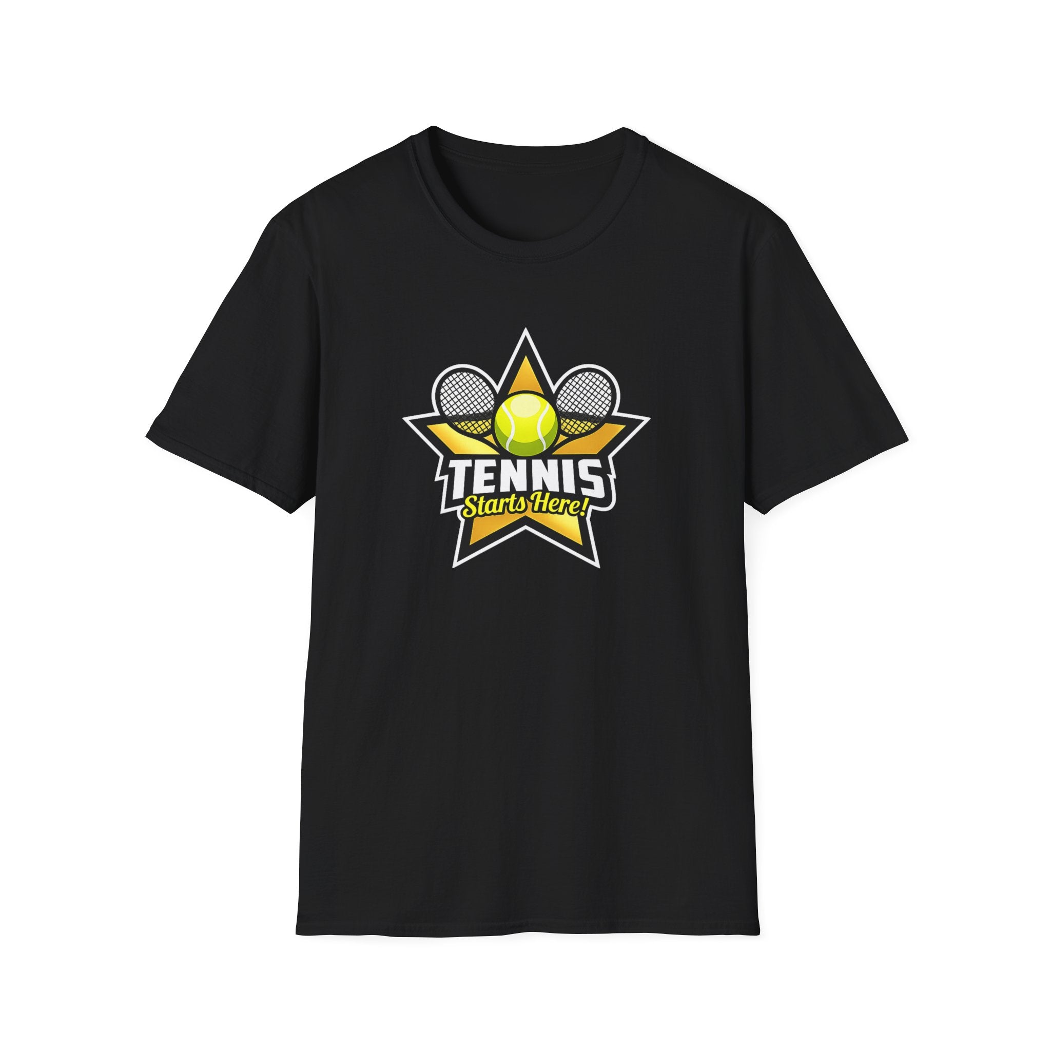 Tennis Starts Here T-Shirt | Tennis Player Shirt | Tennis Lover Gift | Court Life Tennis Apparel | 6 colors - 100% cotton