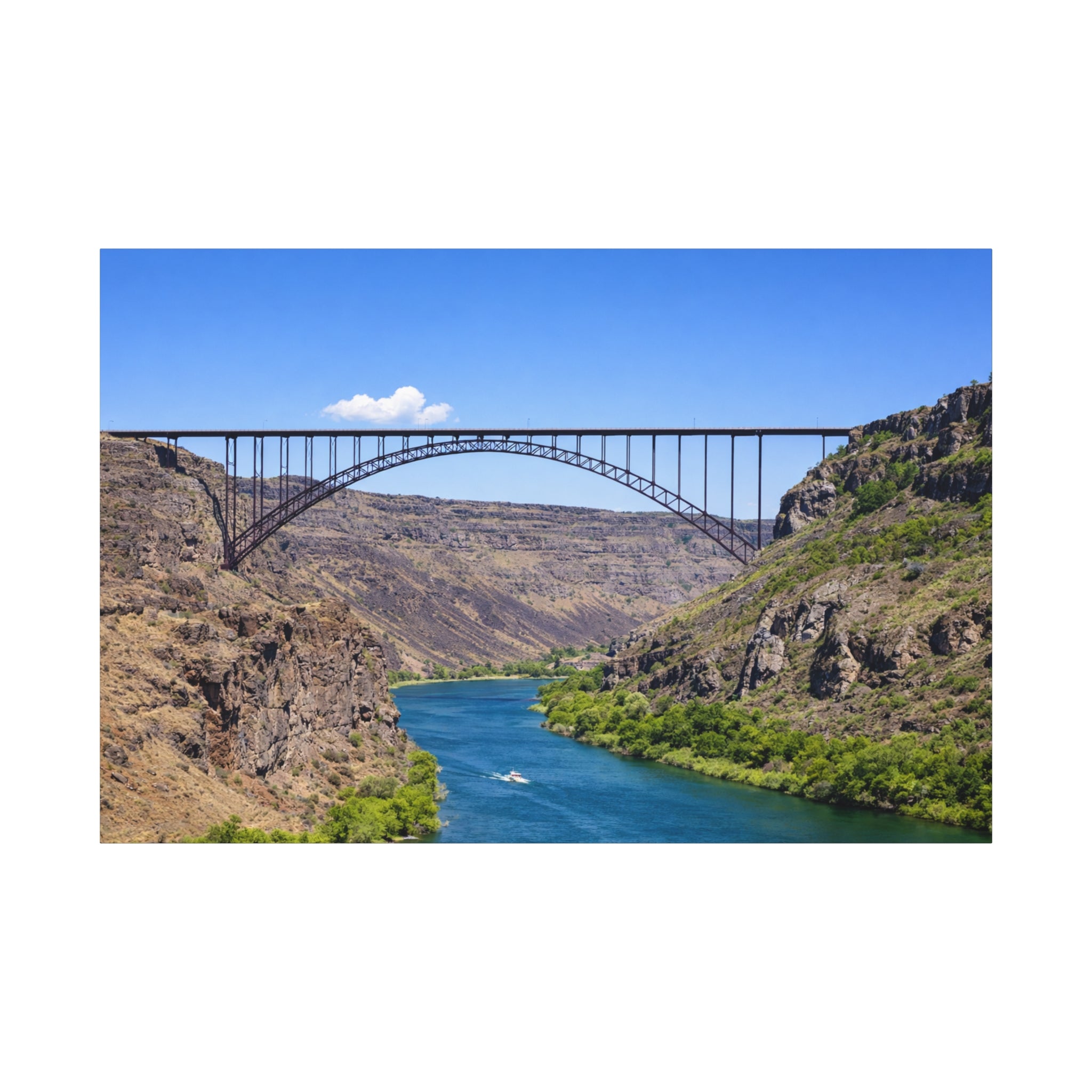 Perrine Bridge Canvas Wall Art | Snake River Canyon Landscape | Twin Falls Idaho Scenic Photography | Stretched 1.25" | 6 sizes