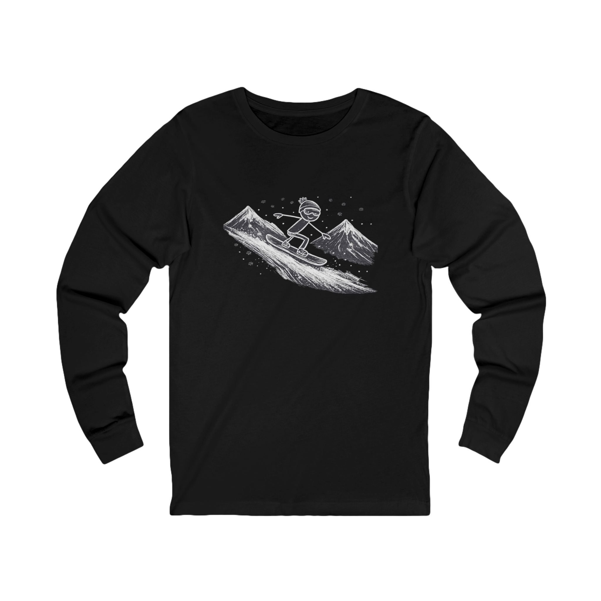 Snowboarder Mountain Long Sleeve Shirt | Snowboarding Tee | Winter Sports Ski Resort Shirt | Snowboard Lover Gift | 6 colors - 100% cotton