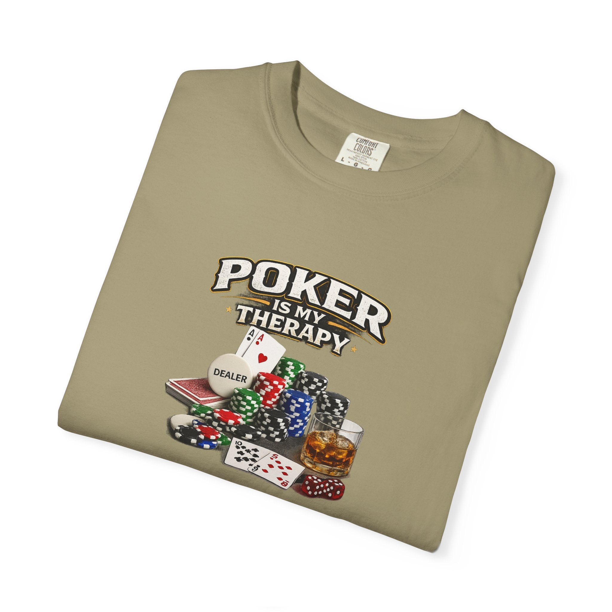 Poker Is My Therapy Shirt | Funny Poker Player Tee | Gift for Card Players | Gambling Humor Tee | Poker Lover Gift | 7 colors - 100% cotton