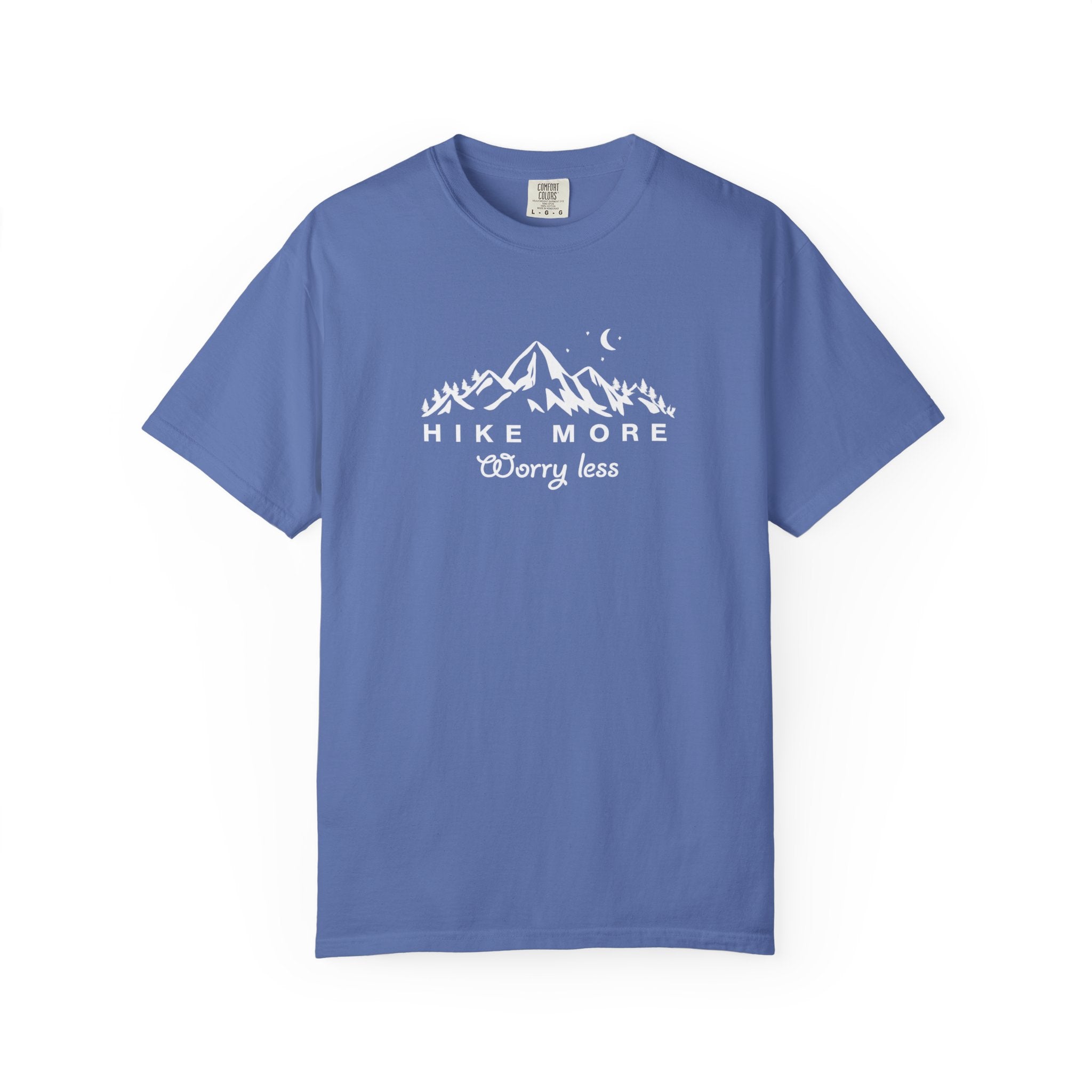 Hike More Worry Less Shirt Hiking TShirt | Outdoor Adventure Tee | Mountain Nature Lover Gift | Hiking Tee | 7 colors - 100% cotton