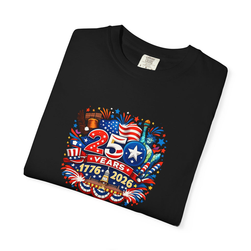America 250 Years Shirt | 1776-2026 Tee | USA Independence Anniversary Shirt | Fourth of July Shirt | 6 colors - 100% cotton