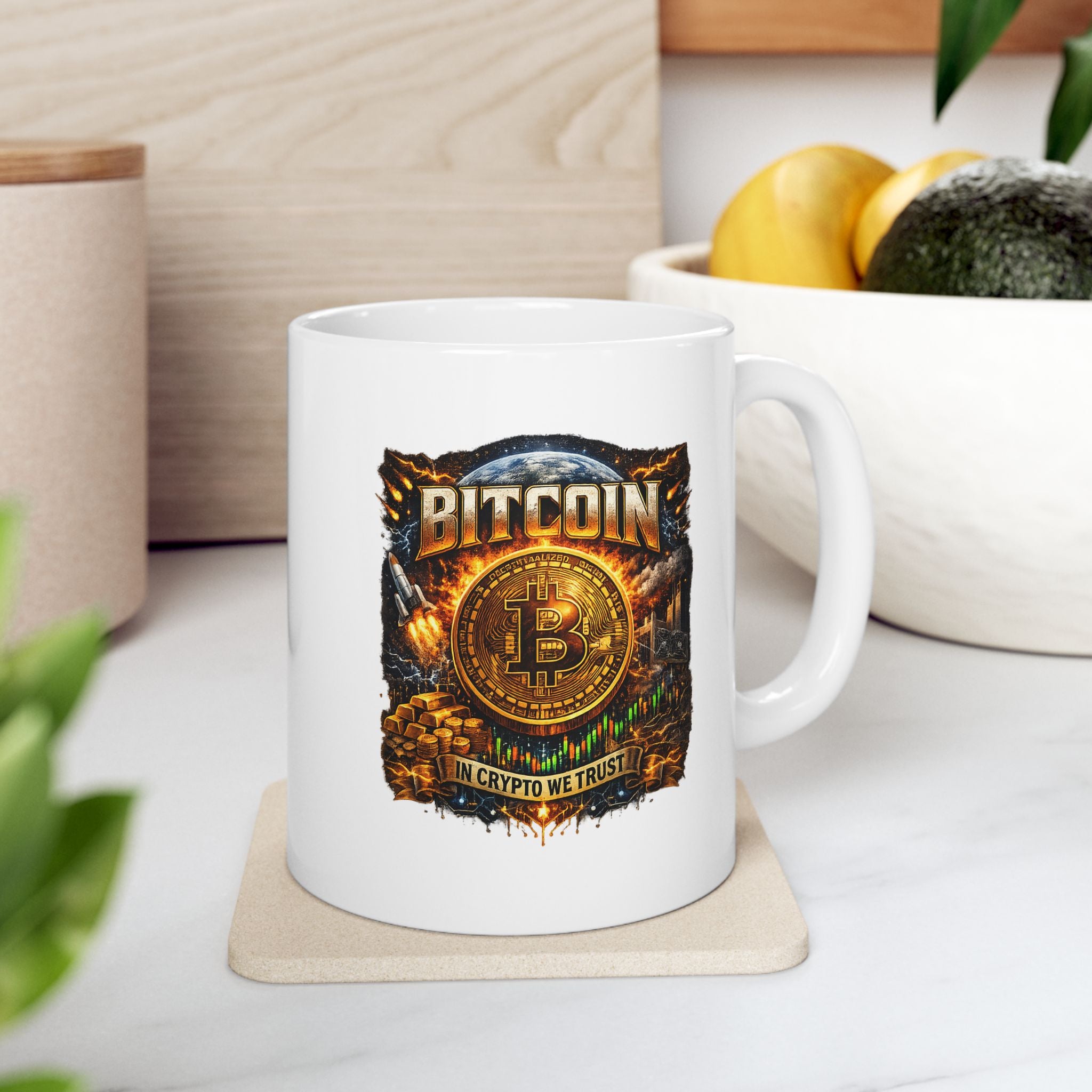 Bitcoin Coffee Mug | In Crypto We Trust Mug | Crypto Investor Mug | Bitcoin Lover Gift | Digital Gold Coffee Cup 11 oz