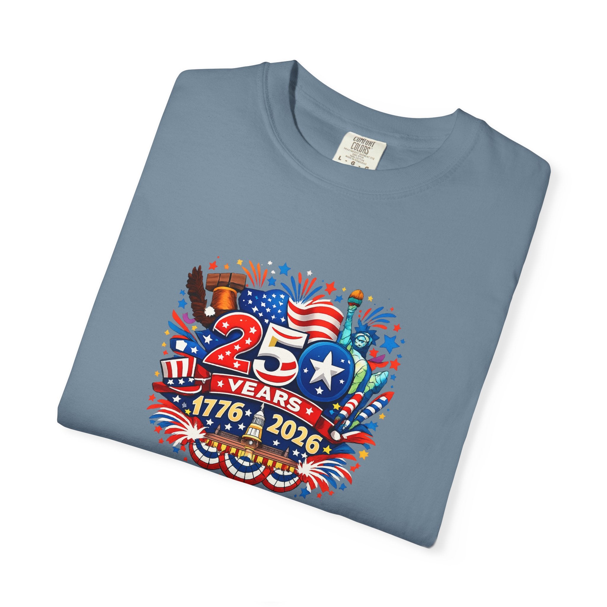 America 250 Years Shirt | 1776-2026 Tee | USA Independence Anniversary Shirt | Fourth of July Shirt | 6 colors - 100% cotton