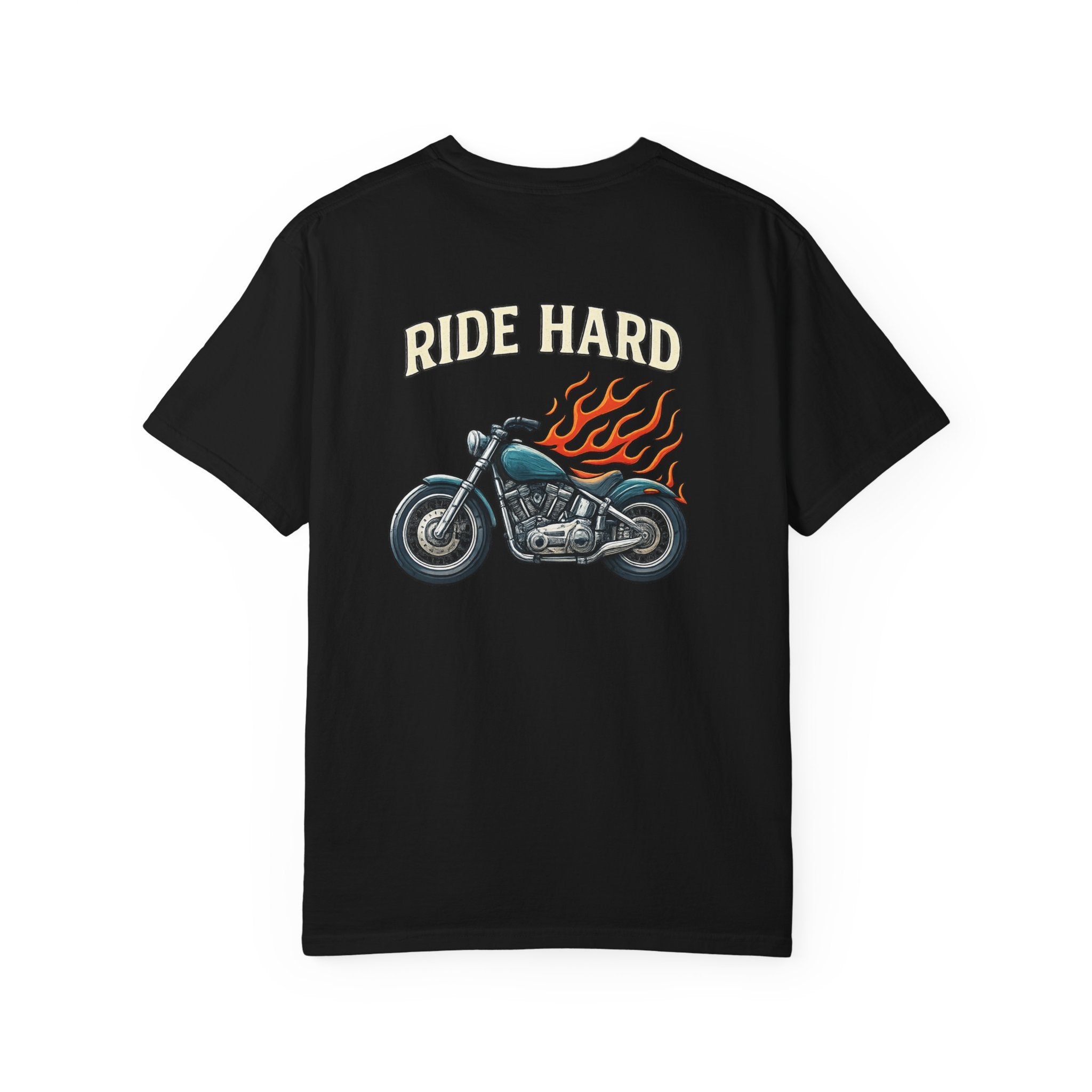 Ride Hard Motorcycle Tee | Harley Inspired Biker Shirt | Badass Motorcycle T-Shirt | 7 colors - 100% cotton