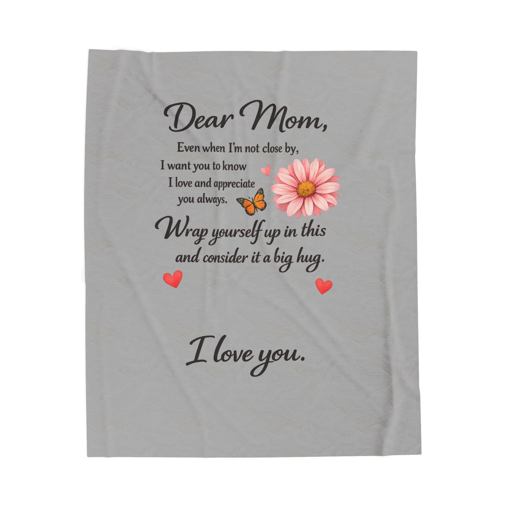 Dear Mom Blanket | Sentimental Blanket from Daughter or Son | Cozy Love Letter Throw | Mothers Day Gift 50" x 60"