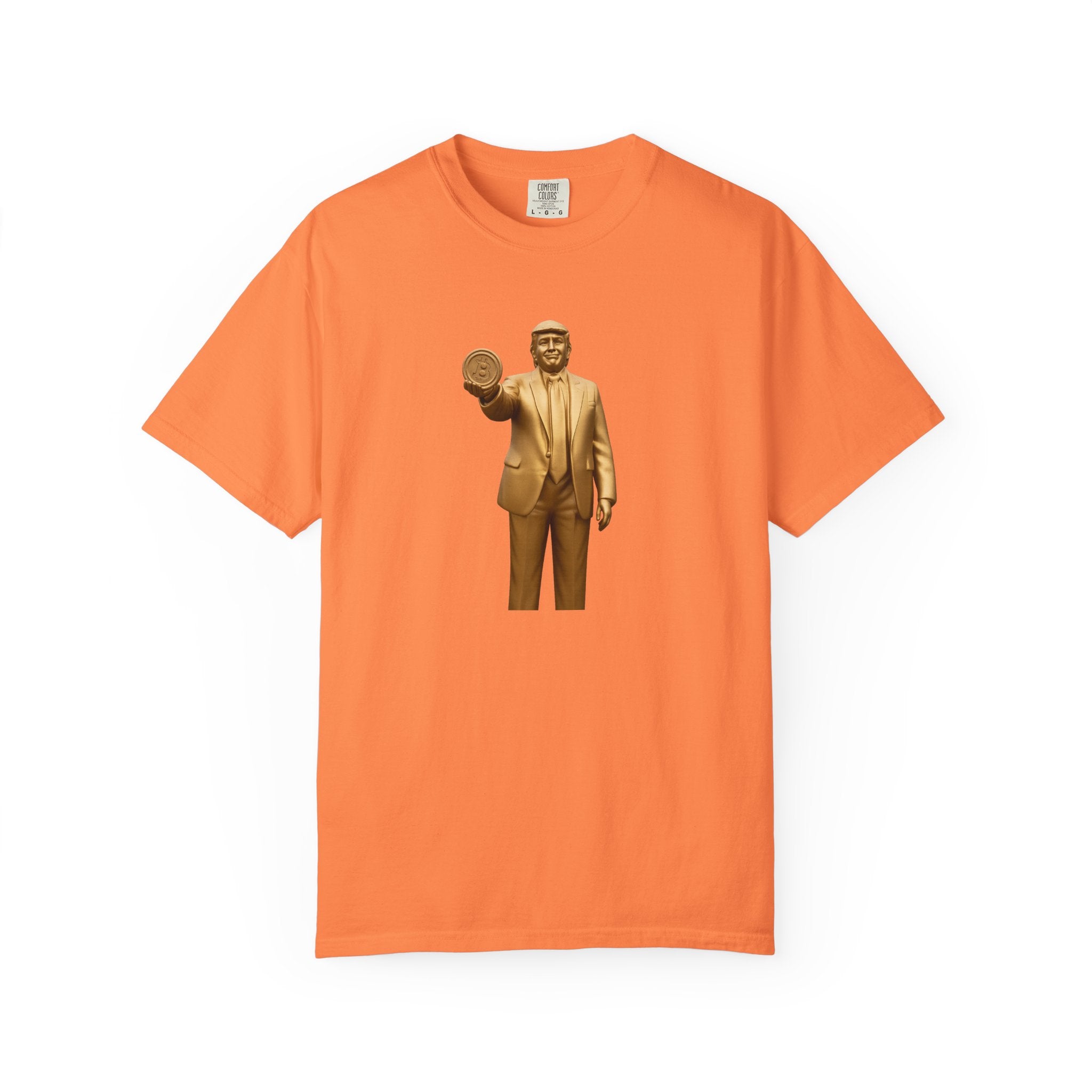 Golden Trump Bitcoin Statue TShirt | Political Crypto Graphic Tee | Bold Pro-Trump Bitcoin Supporter Shirt | 6 colors - 100% cotton