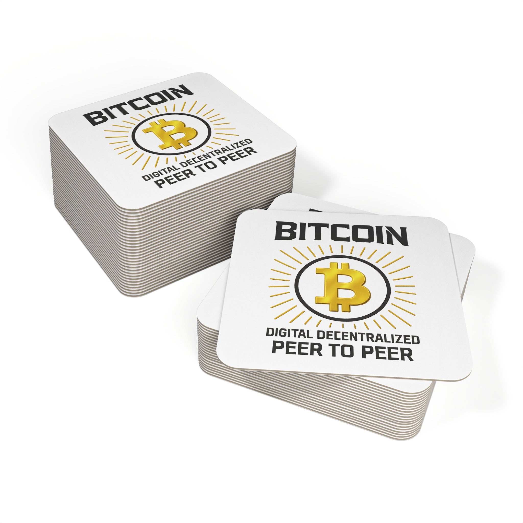 Bitcoin Themed Coasters - Set of 50 or 100 - Bitcoin in Every Sip!