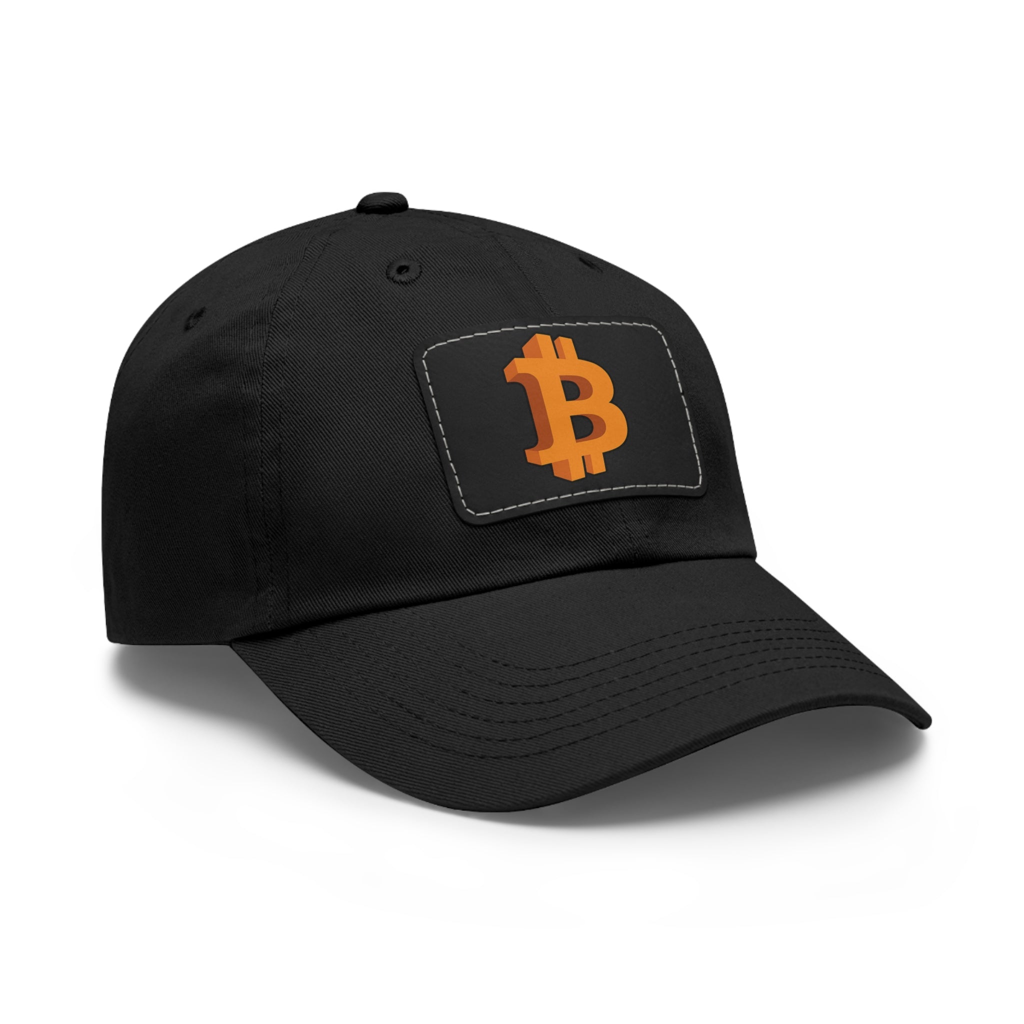 Bitcoin Believer Hat.  Twill Cap with B Logo on Leather Patch.