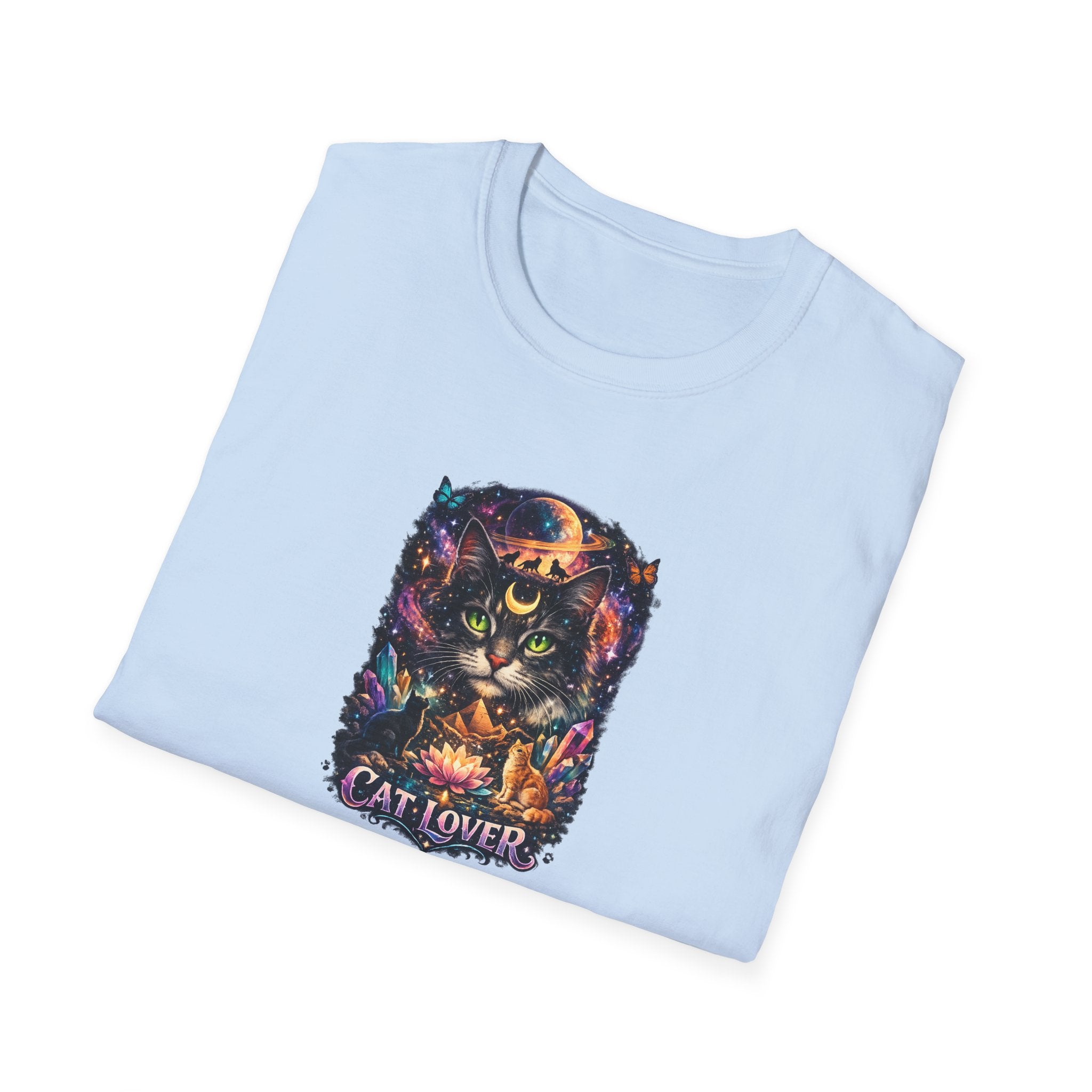 Mystical Cat Lover T-Shirt for Women  | Cat Mom Shirt | Gift for Cat Lovers | Boho Fantasy Art Top | 7 colors - 100% cotton