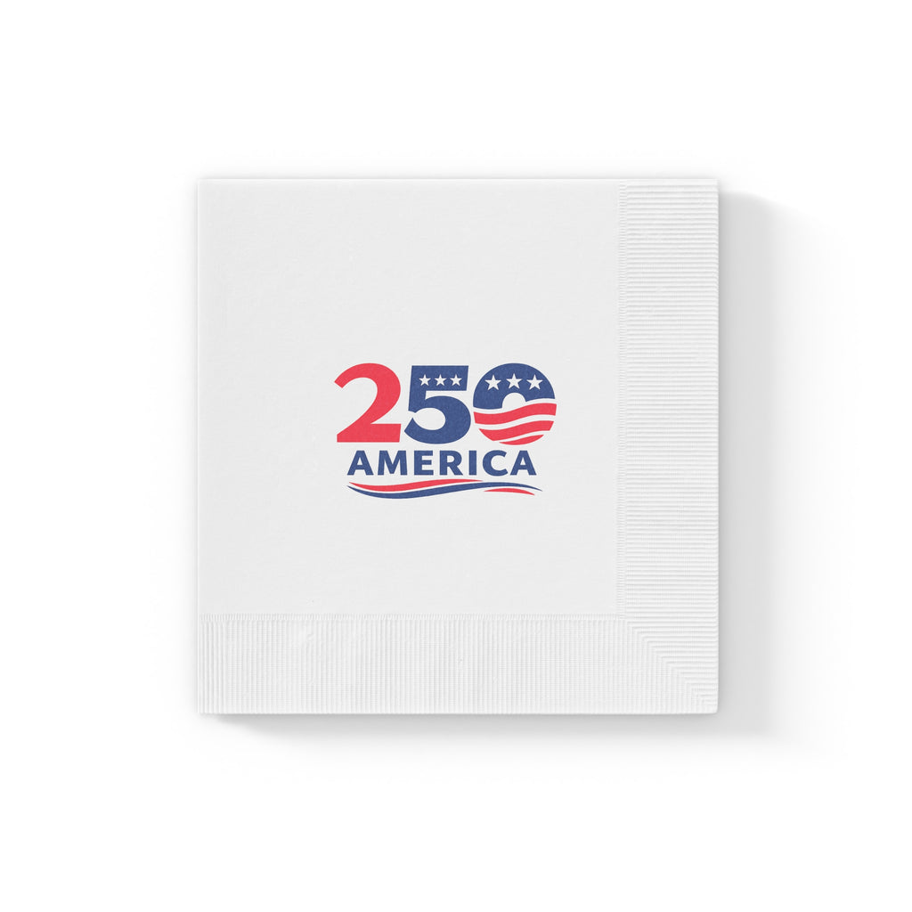 America 250 Napkins | Patriotic Party Napkins | USA  Anniversary Napkins | July 4th Party Decor Cookout Napkins | (50 or 100 Count) 2 sizes