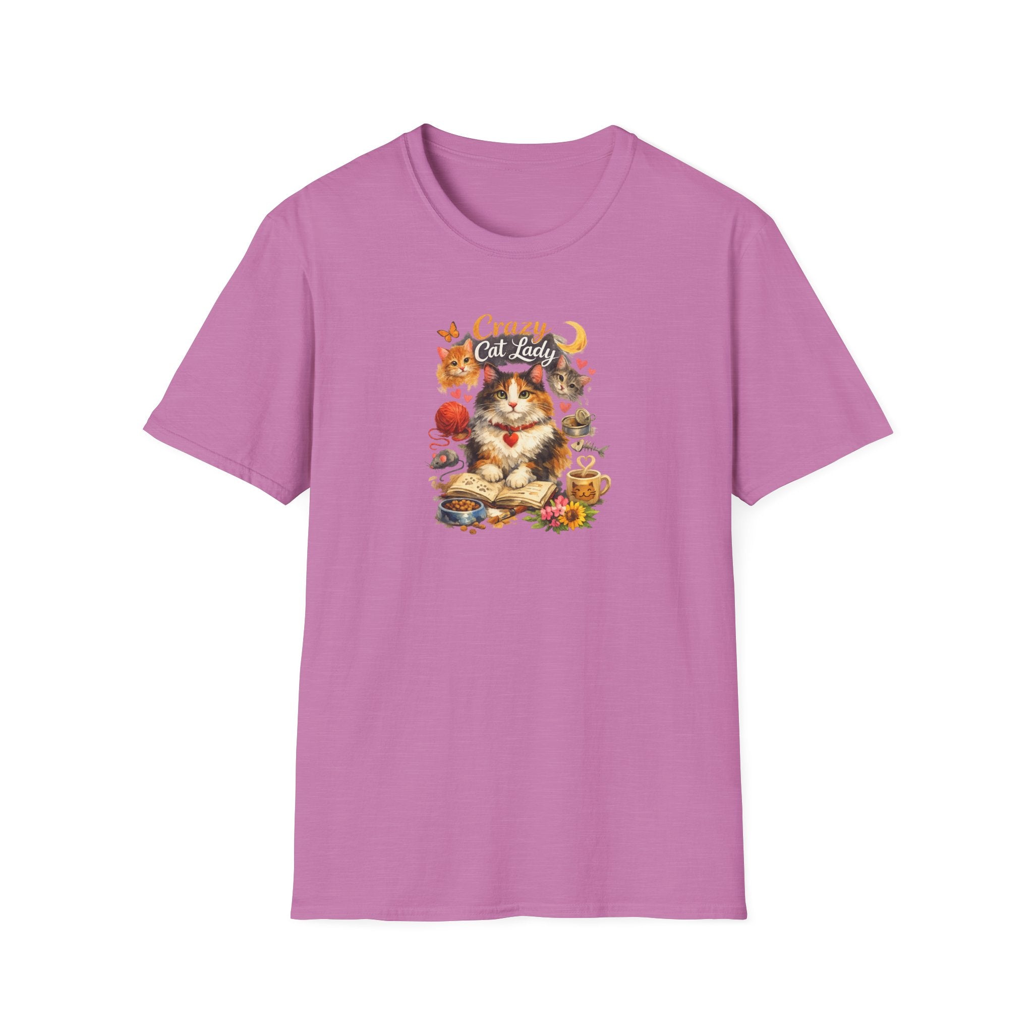 Crazy Cat Lady T-Shirt | Cute Cat Mom Graphic Tee | Cat Lover Shirt | Gift for Cat Moms | Whimsical Cat Art Top | 8 colors - 100% cotton