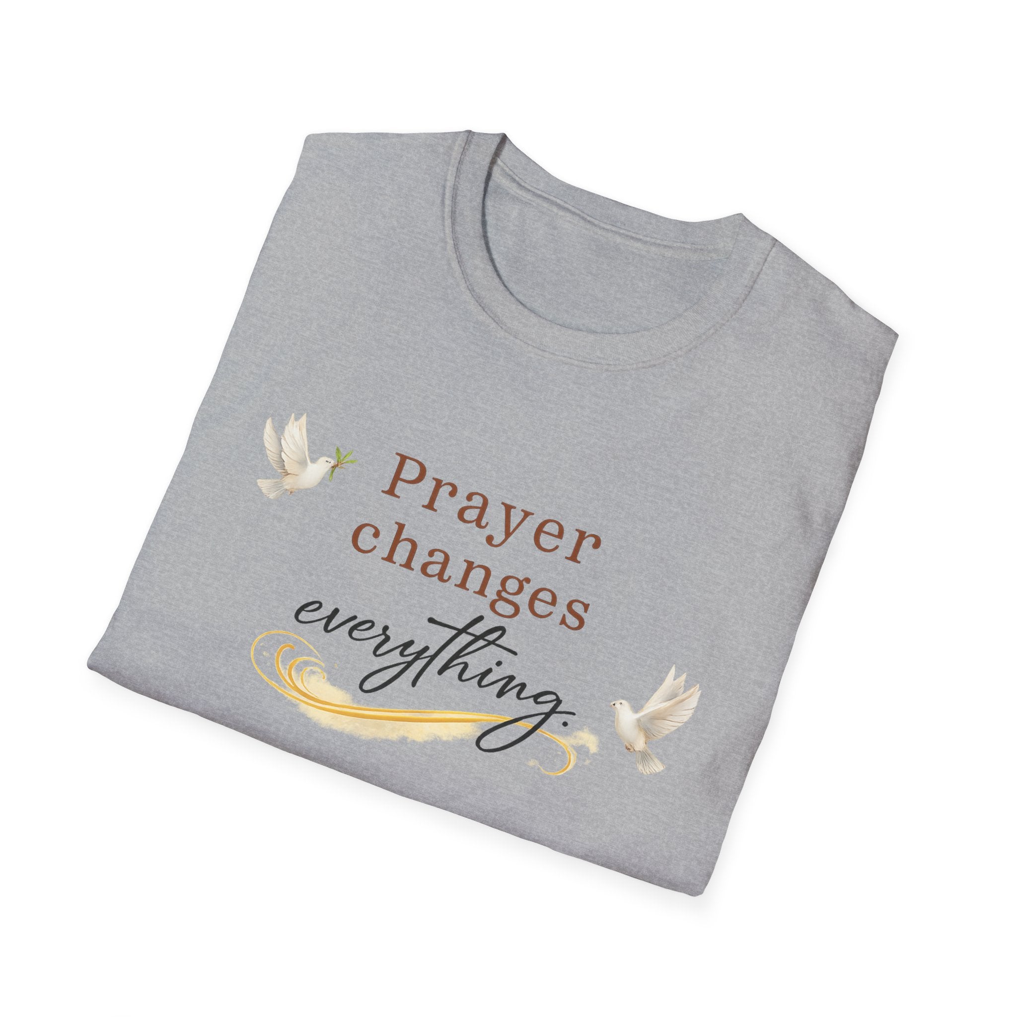 Prayer Changes Everything Shirt | Christian Faith T-Shirt for Women | Inspirational Church Tee | Religious Gift | 6 colors - 100% cotton