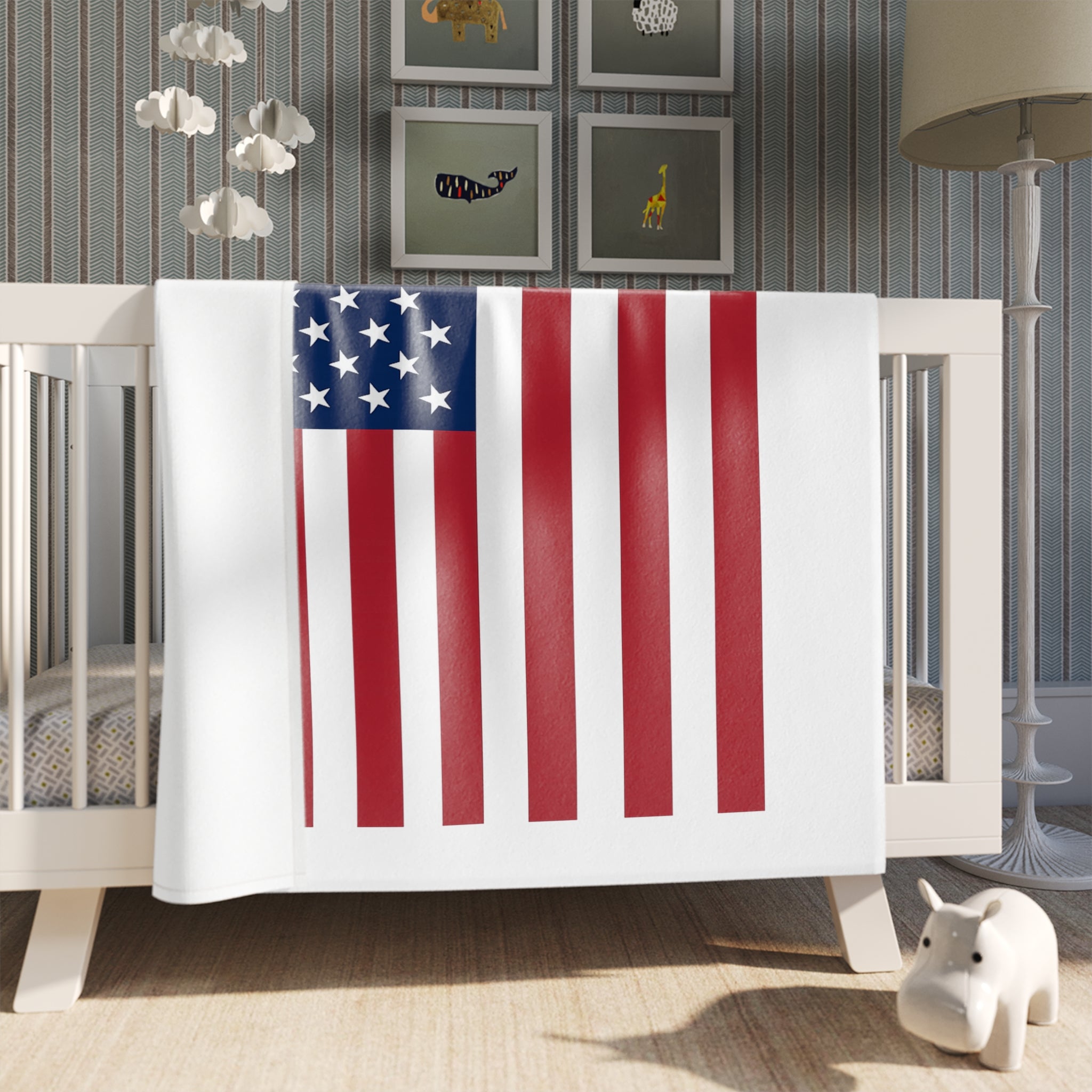 American Flag Throw Blanket | Red White Blue Patriotic USA Couch Throw | Military Gift | July 4th Decor | USA Flag Blanket 50" x 60"