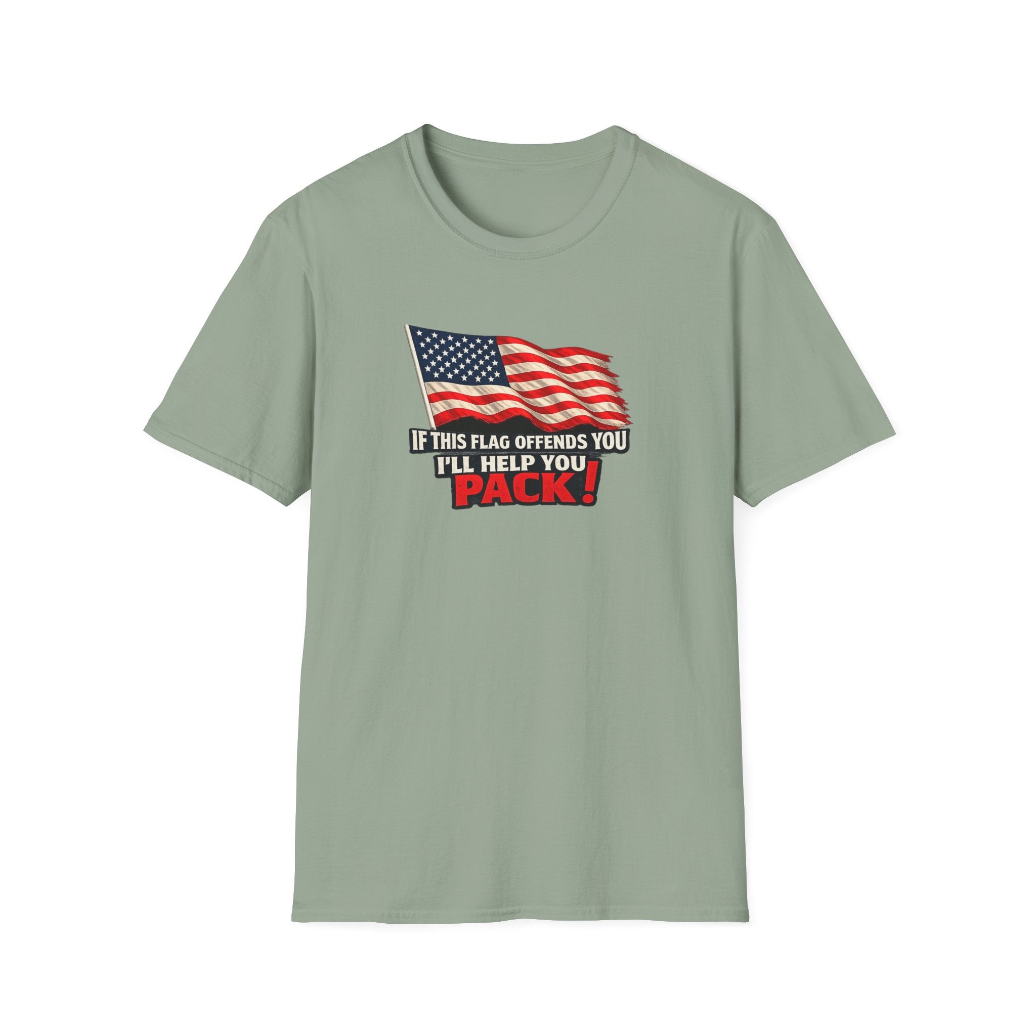 If This Flag Offends You I'll Help You Pack Tee | Patriotic American Flag Shirt | Gift for Patriots | 7 colors - 100% cotton