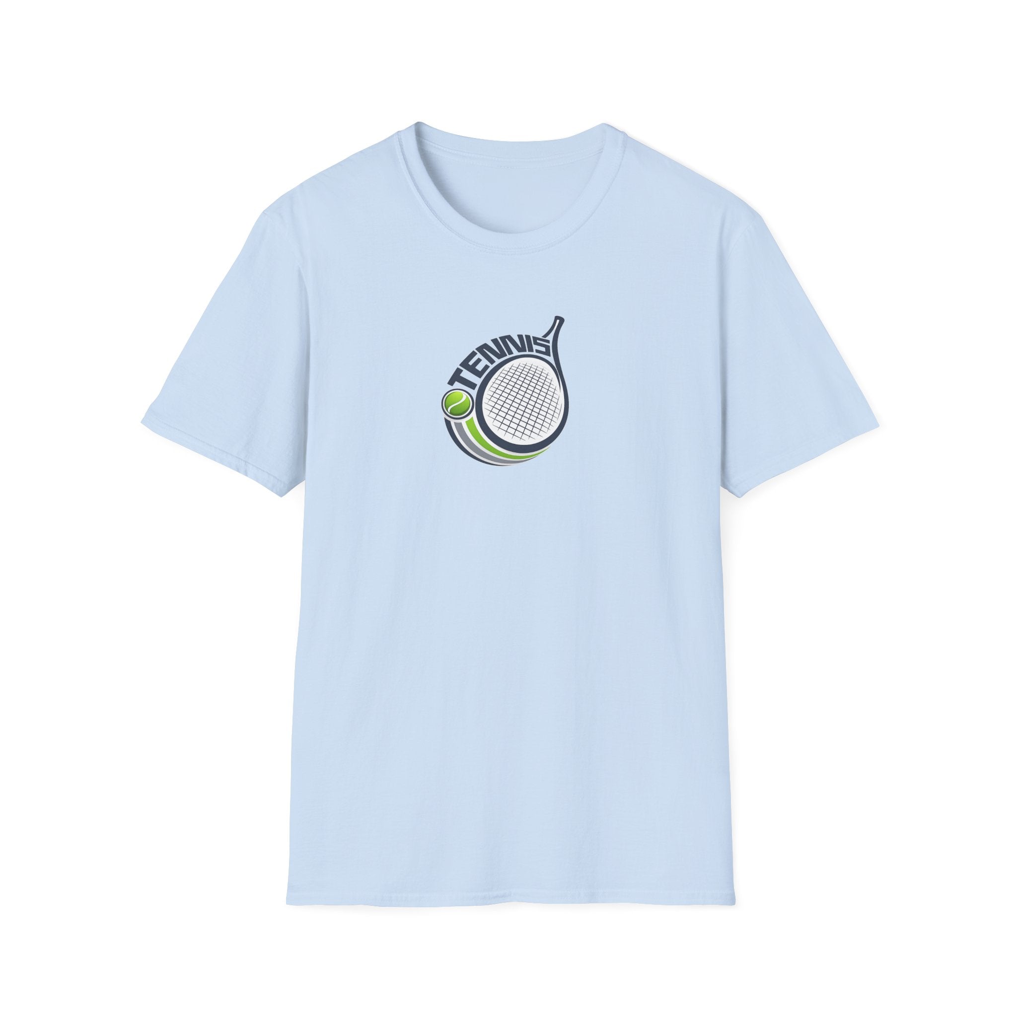 Tennis Racket Graphic T-Shirt | Tennis Ball Logo Tee | 3 colors - 100% cotton