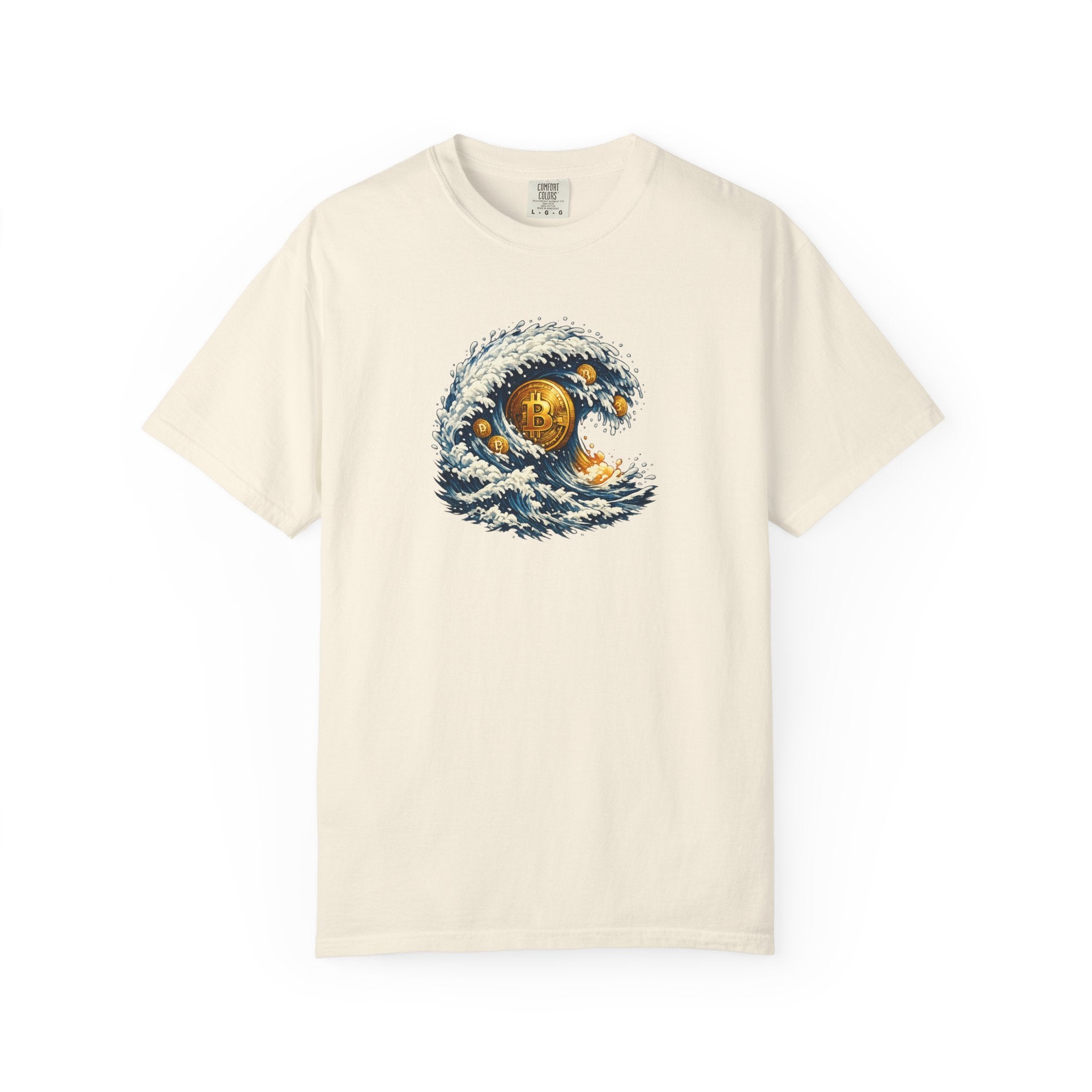 Bitcoin Tidal Wave T-Shirt | Futuristic Crypto Graphic Tee | Bitcoin Art Shirt | Crypto Gift | 12 colors - 100% cotton