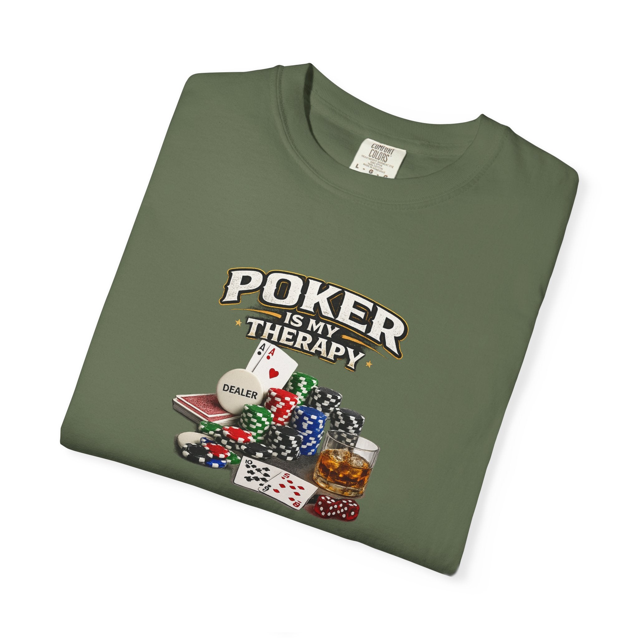 Poker Is My Therapy Shirt | Funny Poker Player Tee | Gift for Card Players | Gambling Humor Tee | Poker Lover Gift | 7 colors - 100% cotton