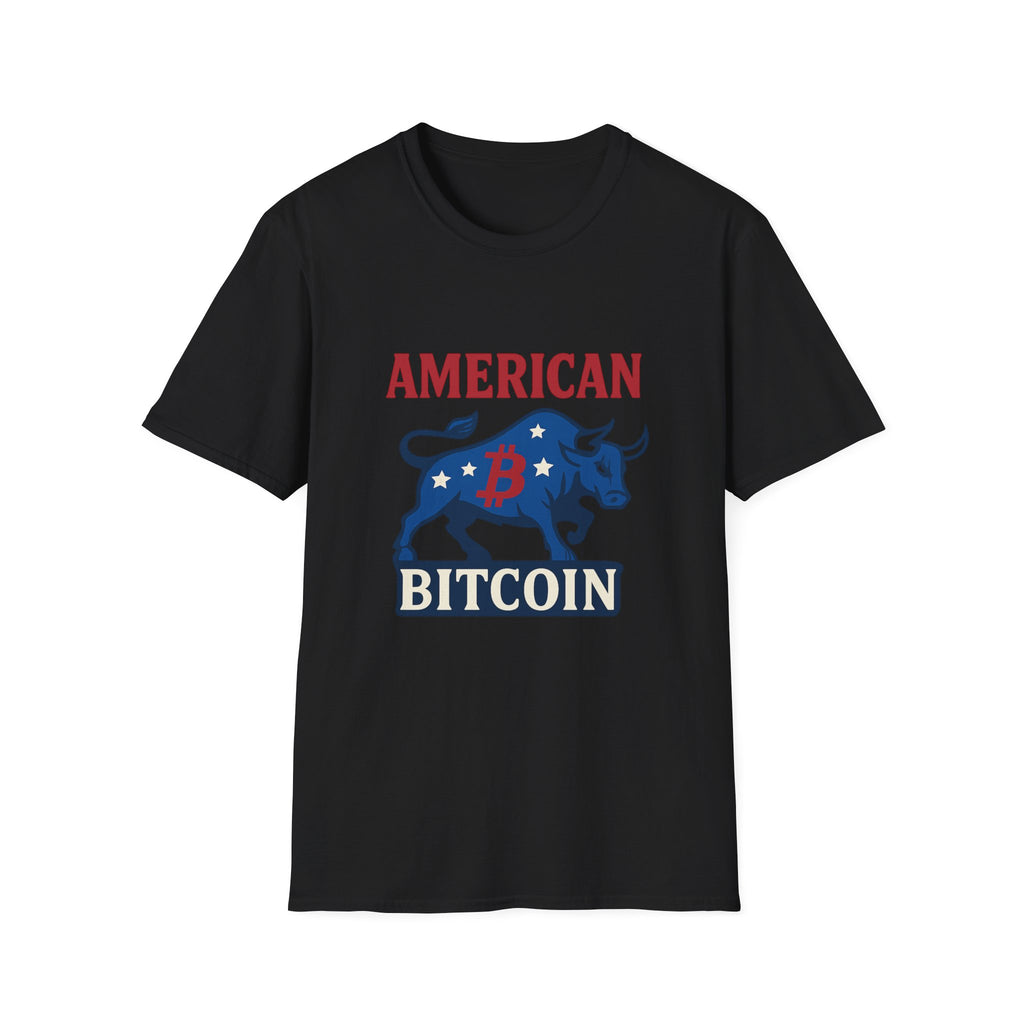 American Bitcoin - Red, White & Bull T-Shirt Tee | 5 colors - 100% cotton