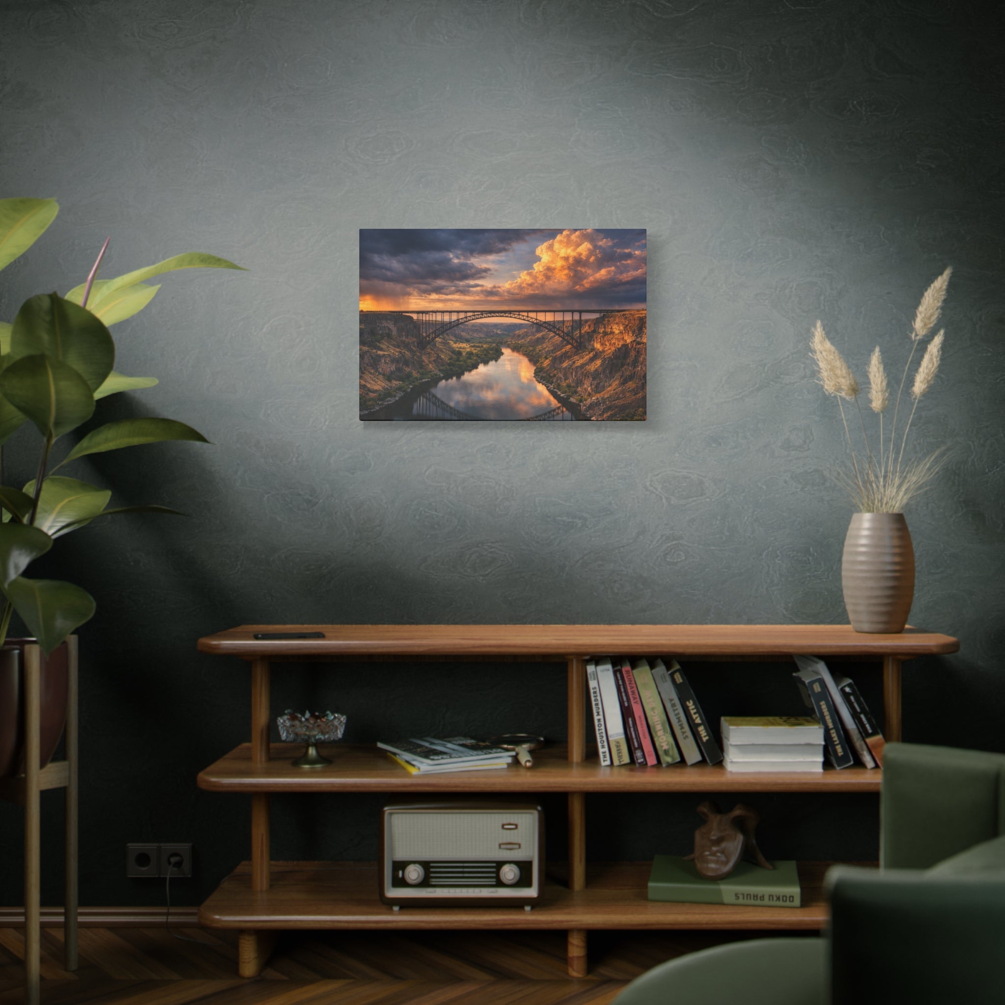 Perrine Bridge Canvas Wall Art | Snake River Canyon Landscape | Large Panoramic Photography Print | Matte Canvas - Stretched 1.25" | 6 sizes