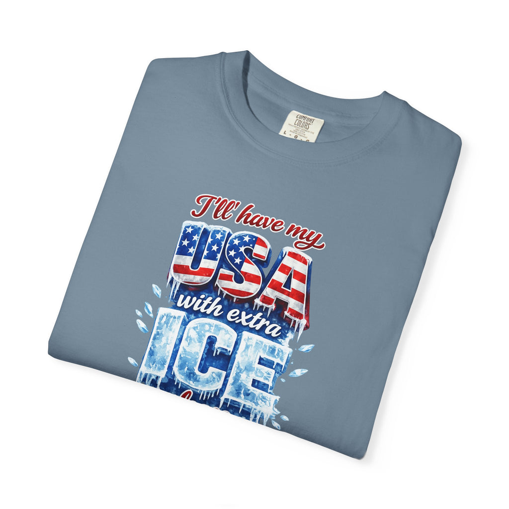 Patriotic "USA With Extra ICE" Shirt | Men's Patriotic T-Shirt | Pro Ice Merch | USA Pride Apparel | 6 colors - 100% cotton
