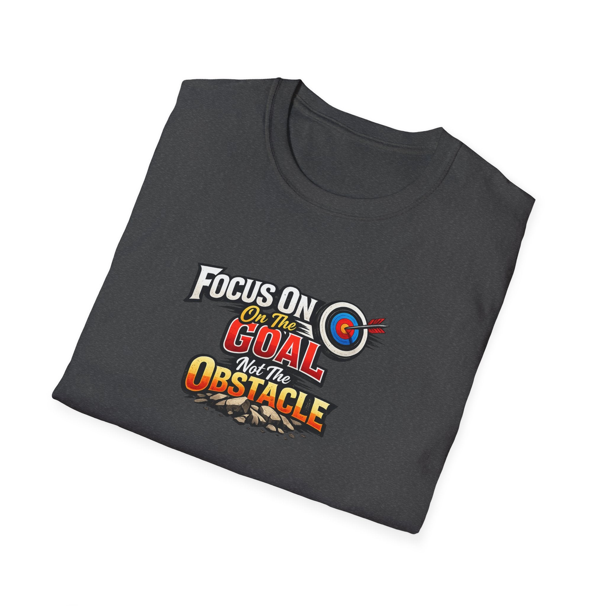 Focus On The Goal Not The Obstacle T-Shirt | Motivational Quote Shirt | Inspirational Graphic Tee | Mindset Success Shirt - 100% cotton