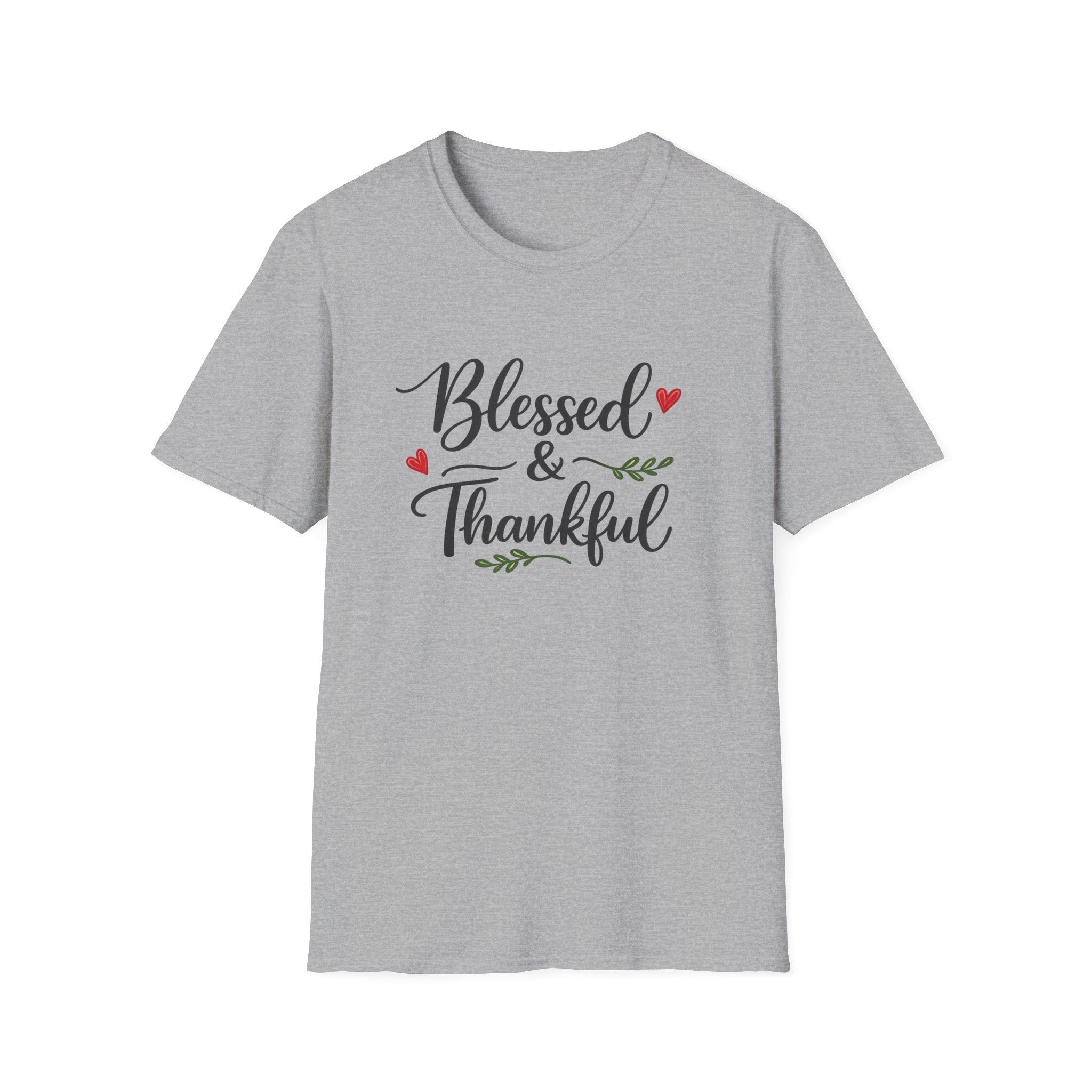 Blessed & Thankful T-Shirt | Christian Gratitude Shirt | Faith Inspired Tee | 7 colors - 100% cotton