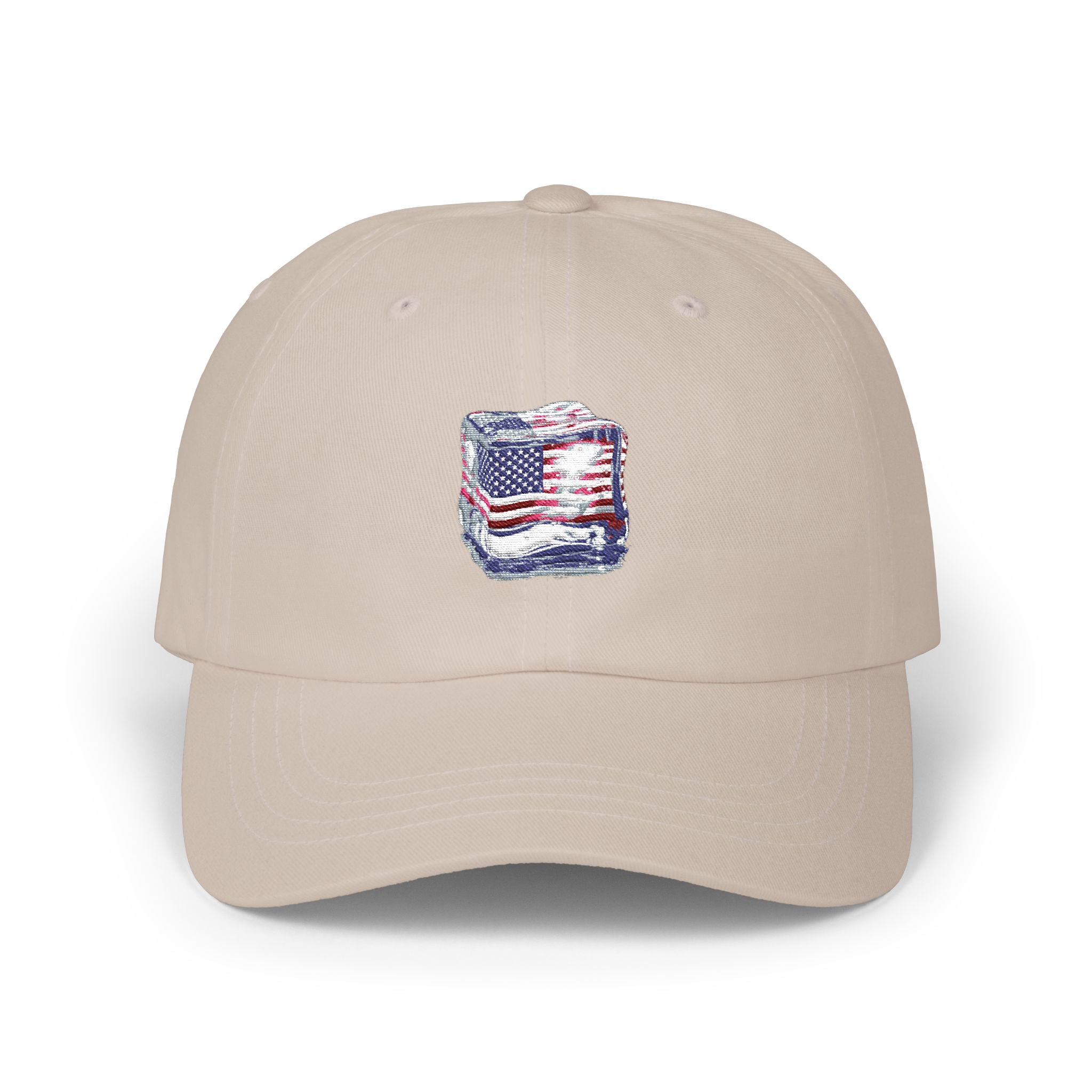 Support ICE-Flag Cube Emoji Cap | Law Enforcement Support Graphic standing with ICE | No text, just a Visual Symbol | 5 colors - 100% cotton