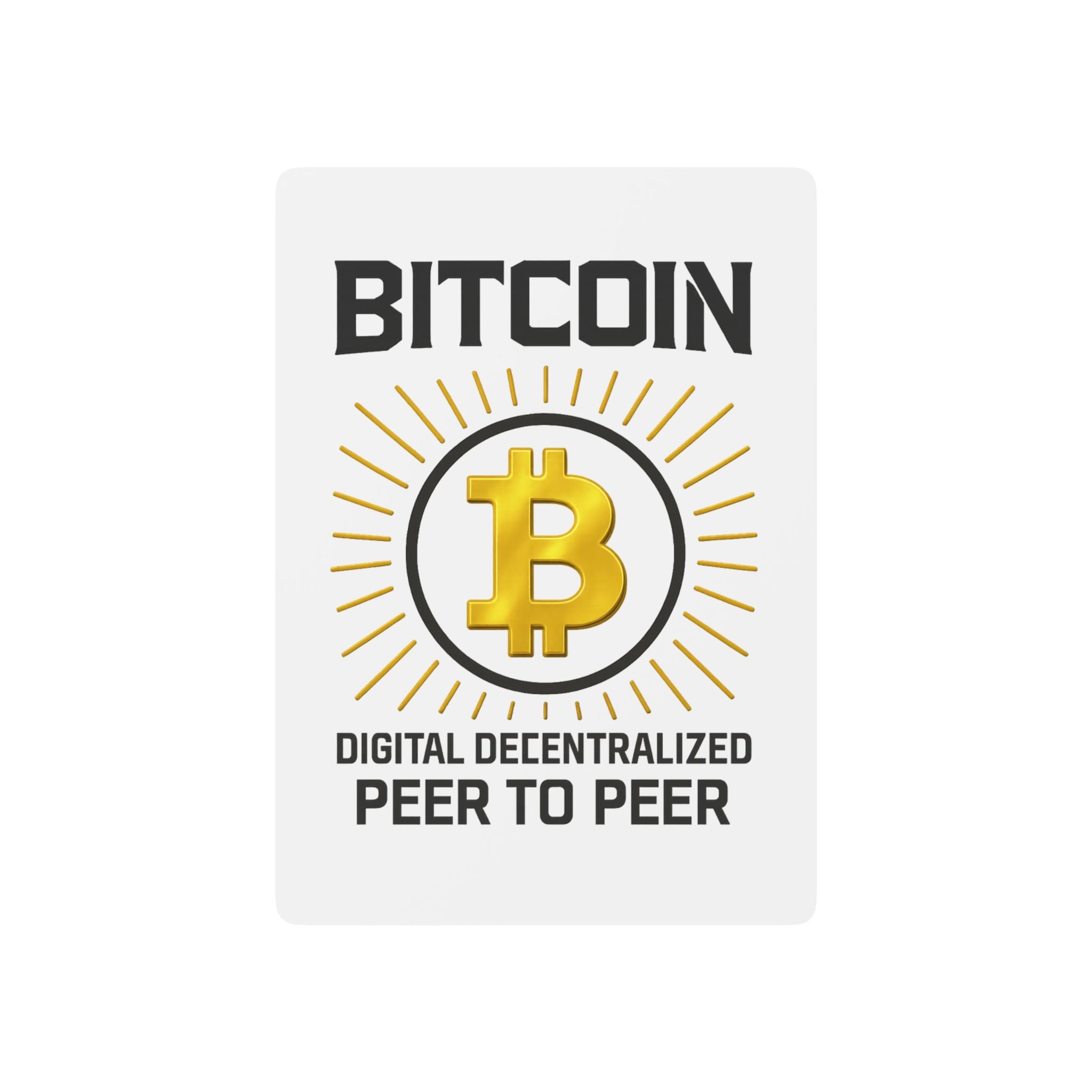 One-of-a-kind Custom Bitcoin Poker Playing Cards.  Deal in your own style.