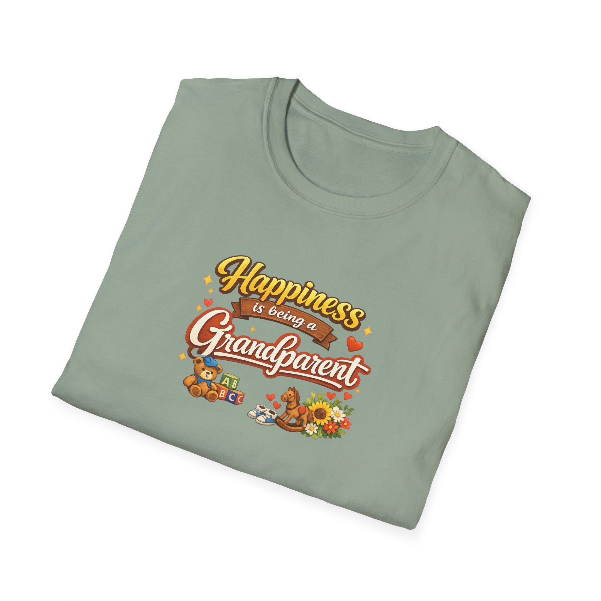 Happiness Is Being a Grandparent Shirt | Grandpa-Grandma Gift Tee | Proud Grandkids Shirt | Cute Grandparent TShirt | 7 colors - 100% cotton
