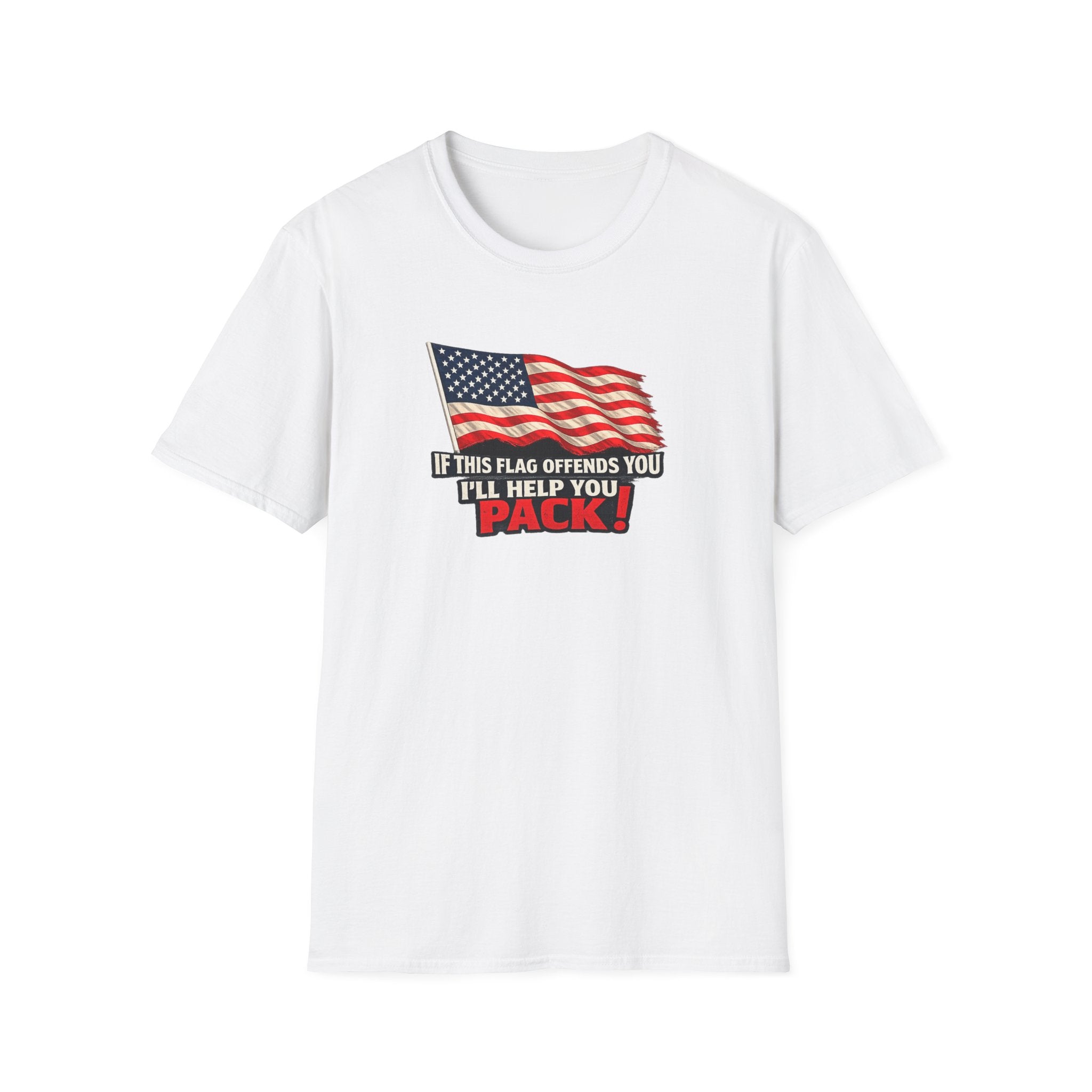 If This Flag Offends You I'll Help You Pack Tee | Patriotic American Flag Shirt | Gift for Patriots | 7 colors - 100% cotton