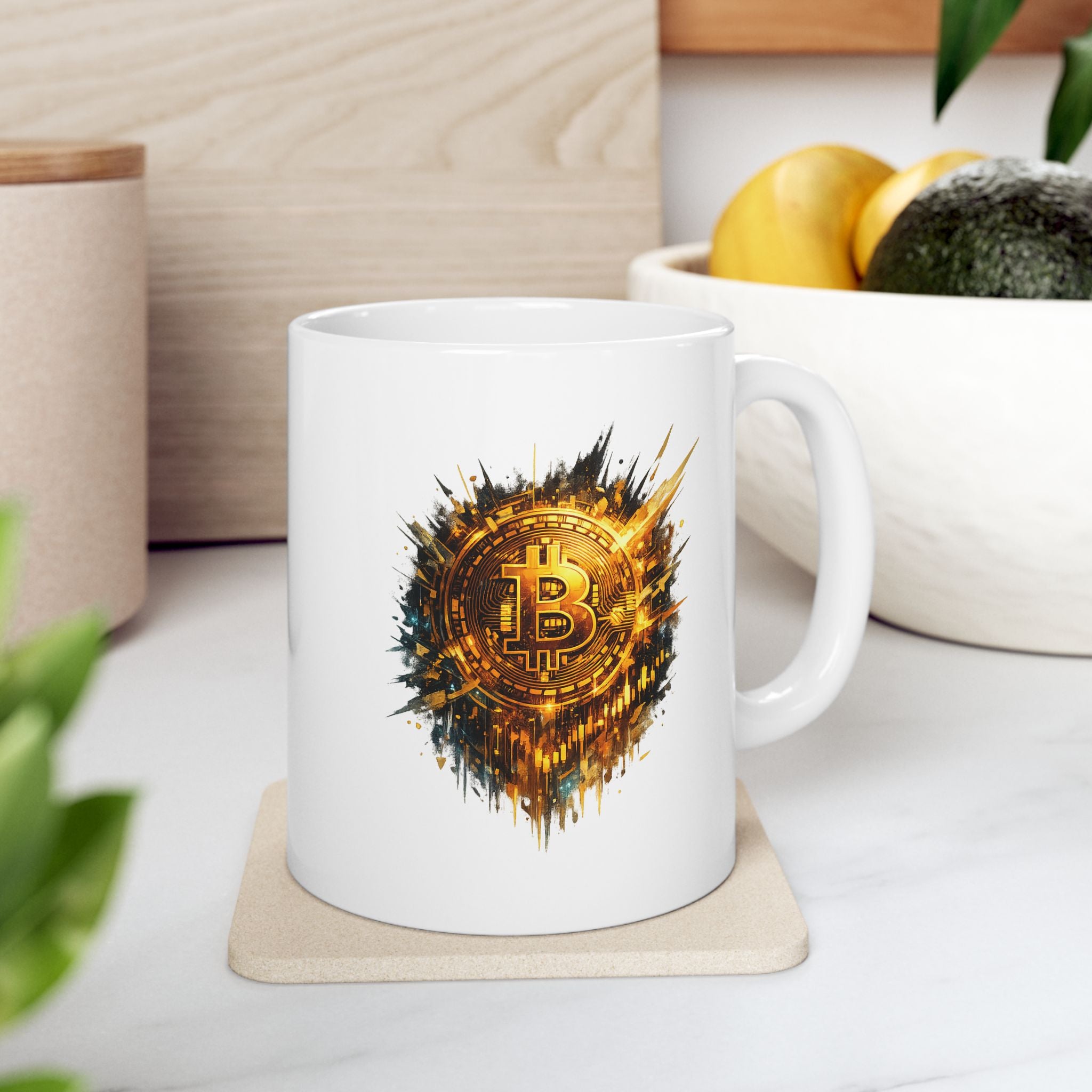 Bitcoin Coffee Mug | Crypto Bitcoin Mug | Bitcoin Gift for Investors | Cryptocurrency Coffee Cup | Bitcoin Art Mug 11 oz