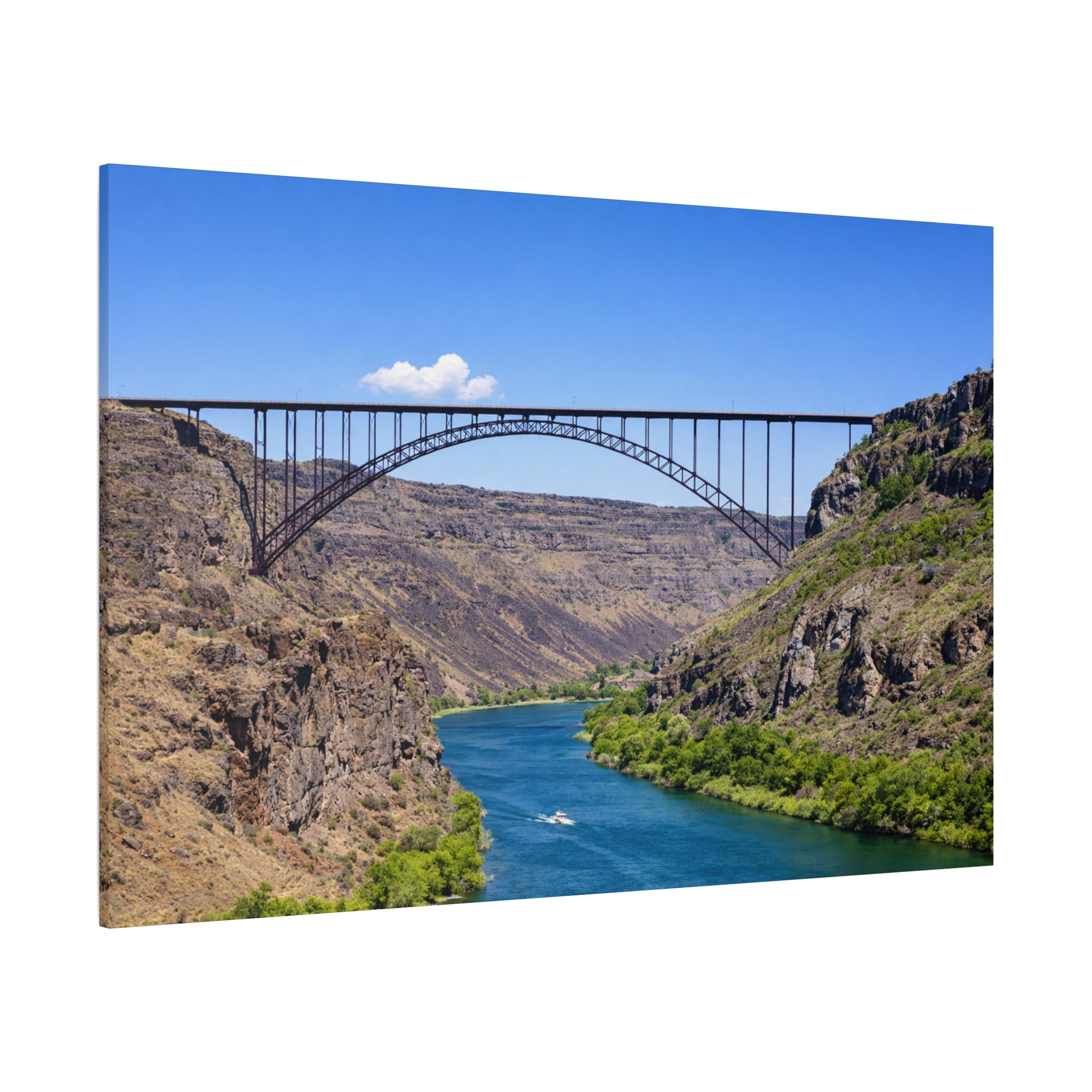 Perrine Bridge Canvas Wall Art | Snake River Canyon Landscape | Twin Falls Idaho Scenic Photography | Stretched 1.25" | 6 sizes