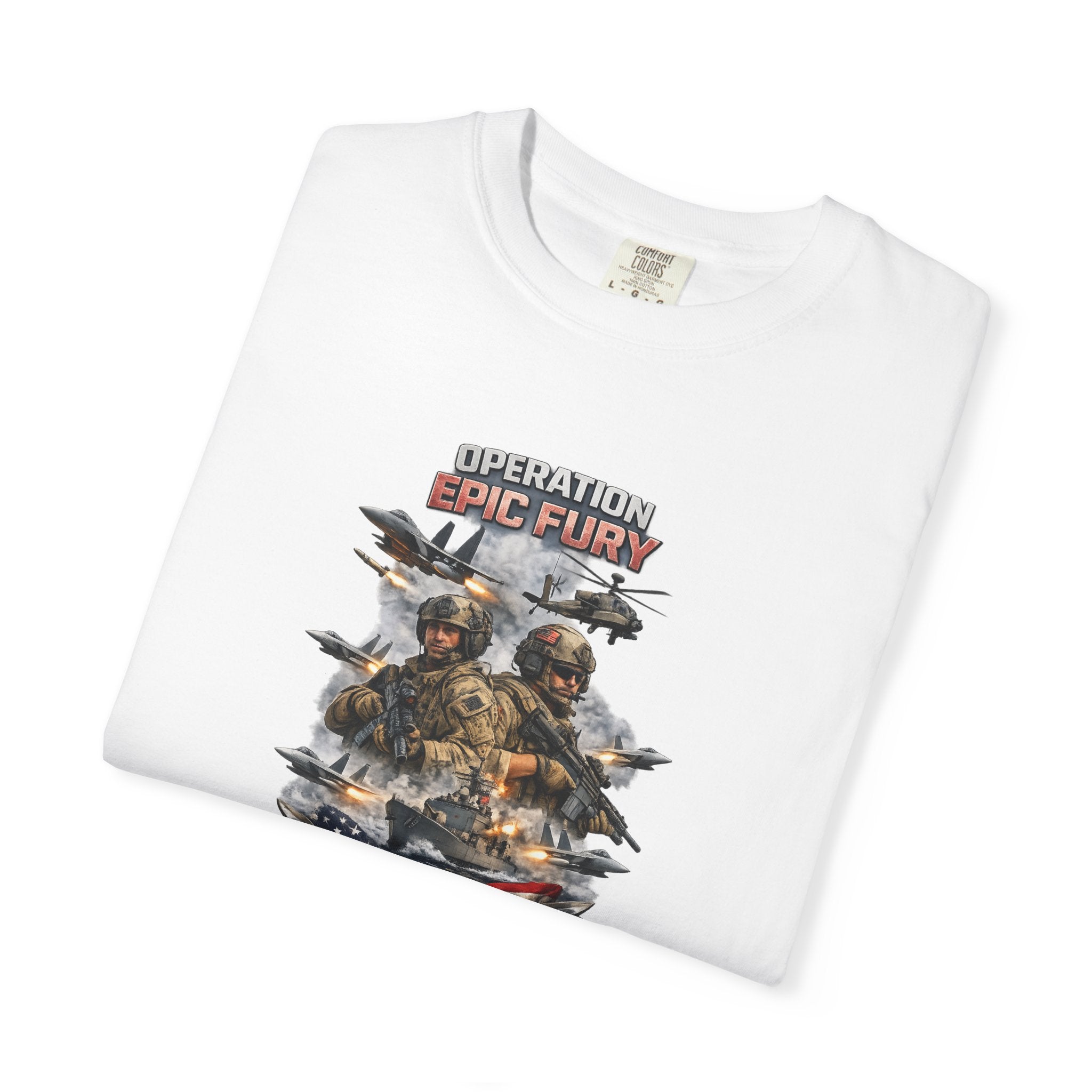 Operation Epic Fury, Peace Through Strength Tee | Patriotic Military Power Shirt |  7 colors - 100% cotton