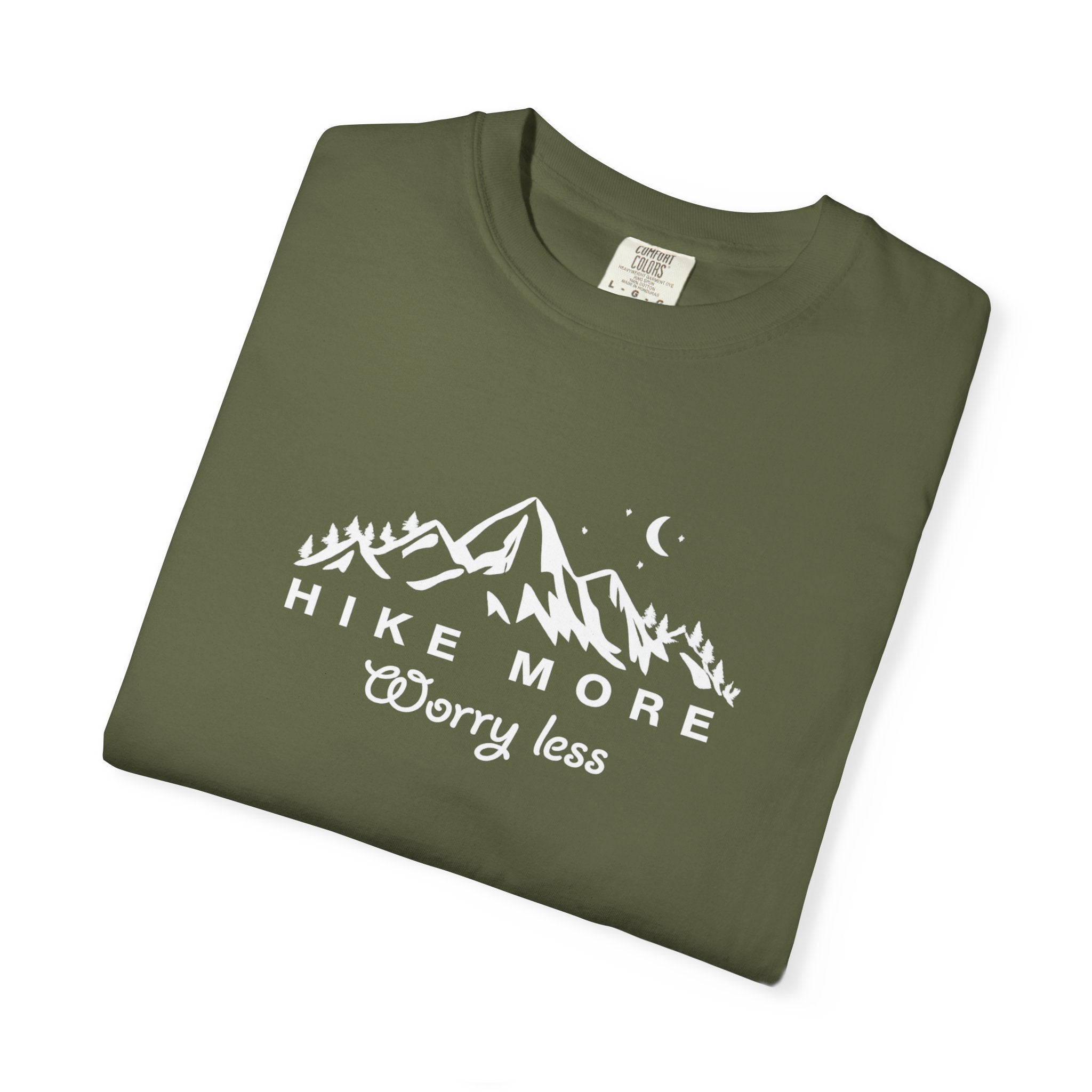 Hike More Worry Less Shirt Hiking TShirt | Outdoor Adventure Tee | Mountain Nature Lover Gift | Hiking Tee | 7 colors - 100% cotton