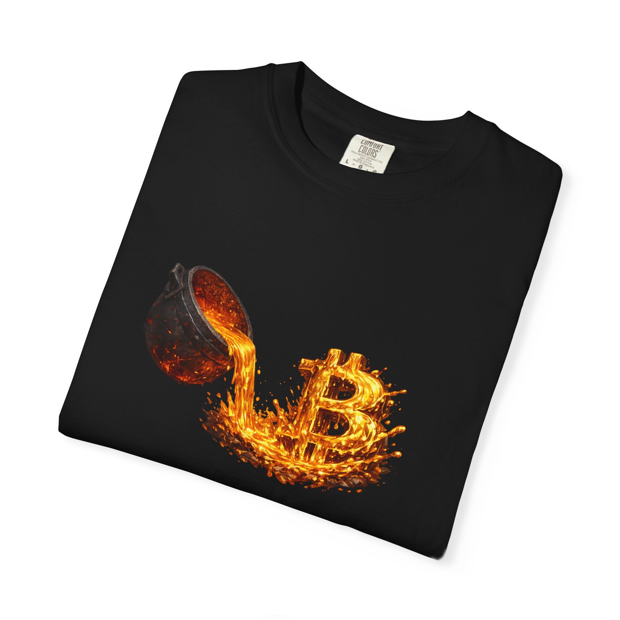 Burning Bitcoin spoon T-shirt | Crypto Investor Shirt | Bitcoin Holder Apparel | Digital Gold Graphic Tee | 5 colors - 100% cotton