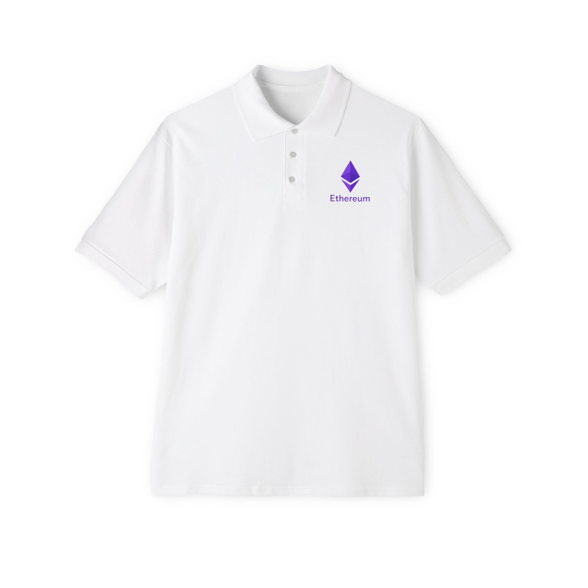 Ethereum Polo Shirt for Men| ETH Crypto Logo Polo |Crypto Enthusiast Gift | Minimalist Crypto Clothing | 3 colors - 100% cotton