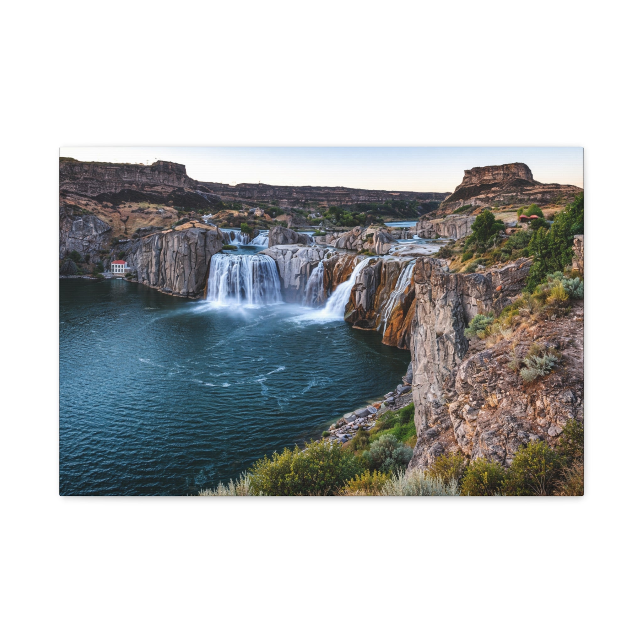 Shoshone Falls Canvas - Twin Falls Waterfall Wall Art - Snake River Canyon Landscape - Large Scenic Home Decor - Stretched, 1.25" - 6 Sizes