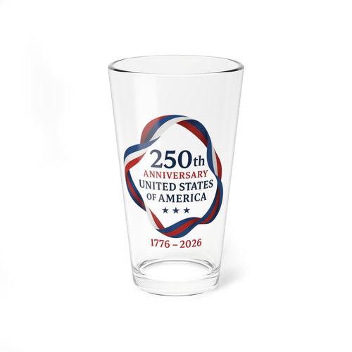 250th Anniversary USA Pint Glass | America 1776-2026 Patriotic Beer Glass | Semiquincentennial Gift | 16oz Pint Glass