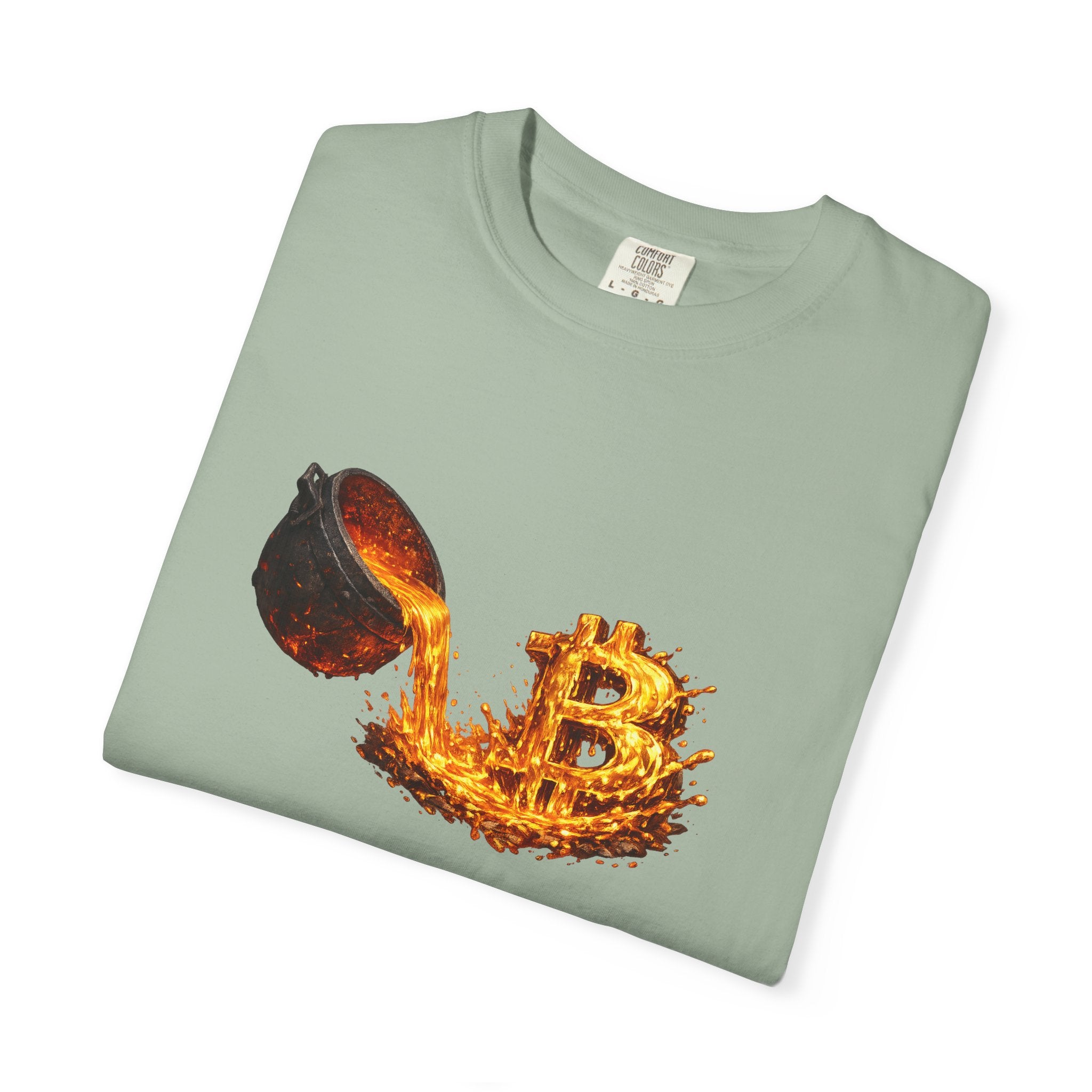 Burning Bitcoin spoon T-shirt | Crypto Investor Shirt | Bitcoin Holder Apparel | Digital Gold Graphic Tee | 5 colors - 100% cotton