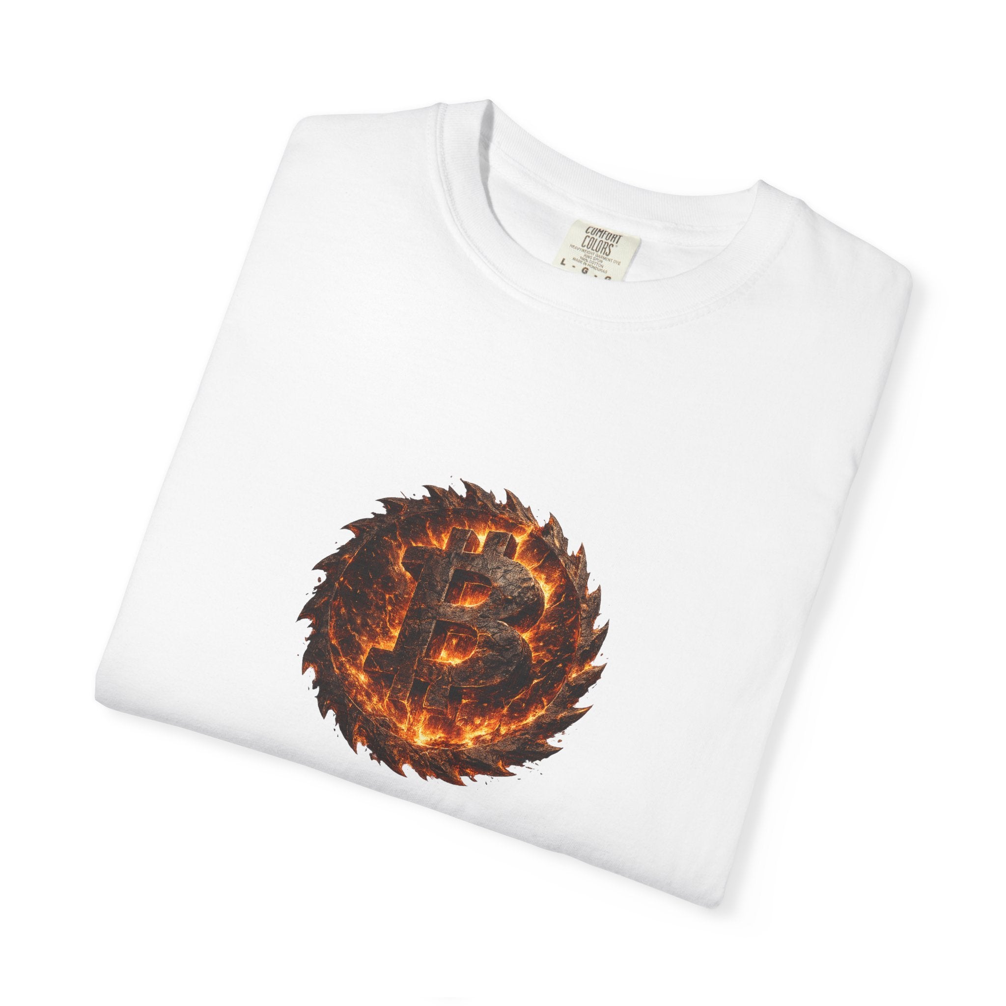 Fiery Bitcoin TShirt | Crypto Investor Shirt | Bitcoin Holder Tee | Crypto Wealth Streetwear| Burning Crypto Emblem | 4 colors - 100% cotton