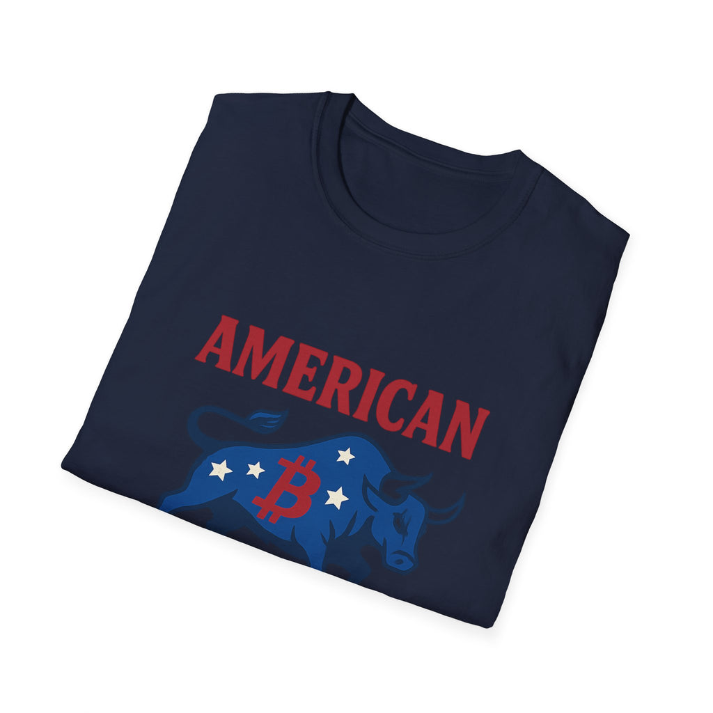 American Bitcoin - Red, White & Bull T-Shirt Tee | 5 colors - 100% cotton
