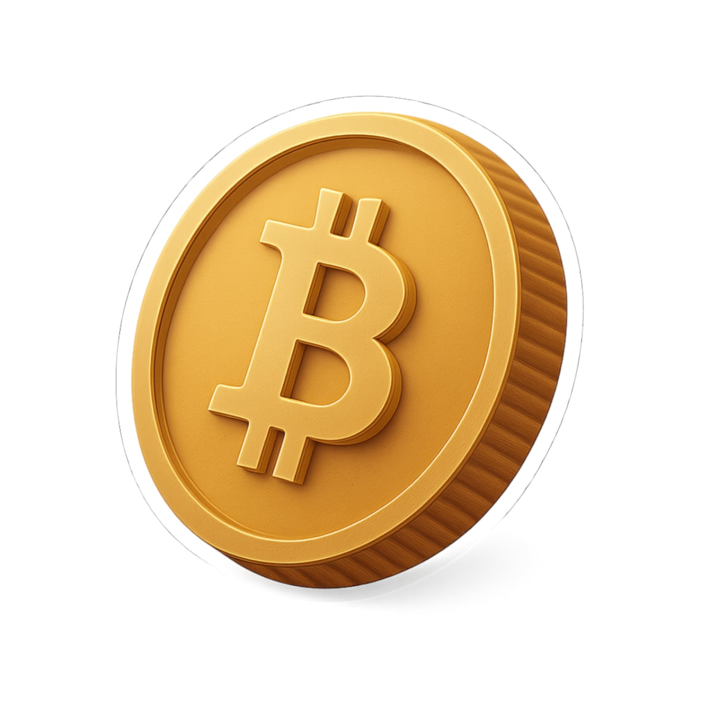 Bitcoin Sticker | Gold Coin Crypto Decal | Minimalist Bitcoin Symbol | Glossy Vinyl Laptop Sticker | 4 sizes available