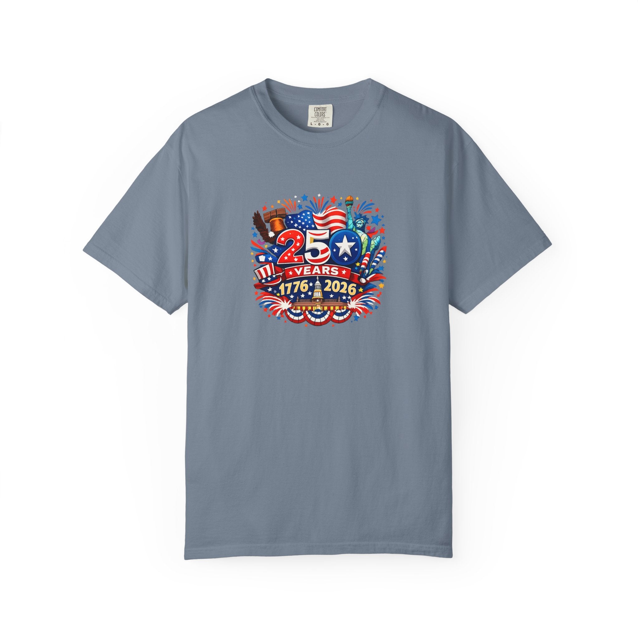 America 250 Years Shirt | 1776-2026 Tee | USA Independence Anniversary Shirt | Fourth of July Shirt | 6 colors - 100% cotton