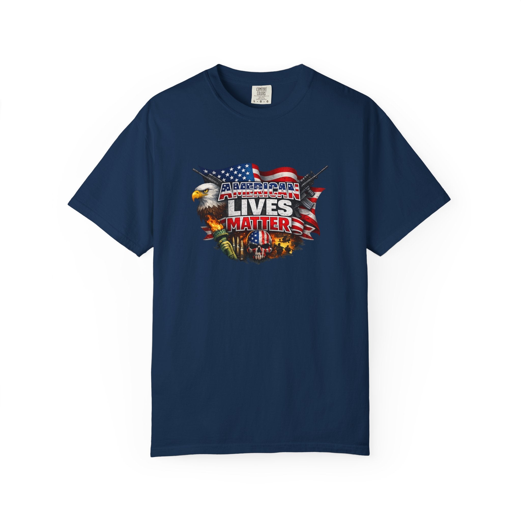 American Lives Matter Patriotic T-Shirt | Military Style USA Freedom Shirt | Veteran Support Tee | 7 colors - 100% cotton