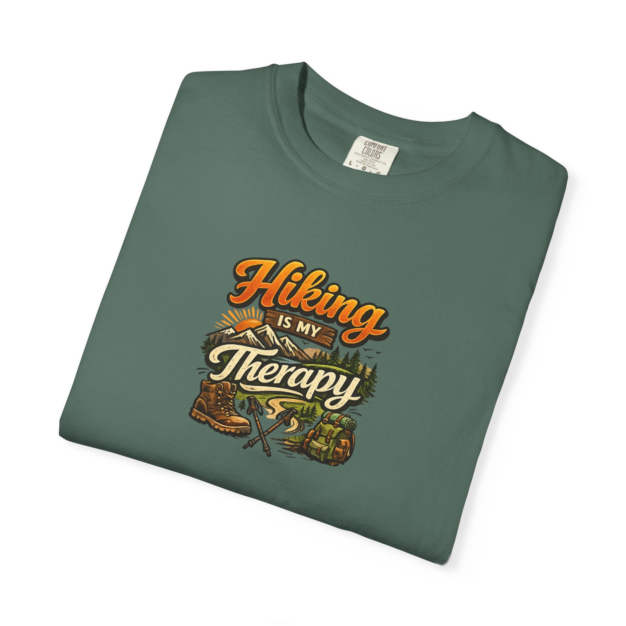Hiking Is My Therapy Shirt | Funny Hiking T-Shirt | Outdoor Lover Gift | Nature Adventure Tee | Hiker Trail Shirt | 7 colors - 100% cotton