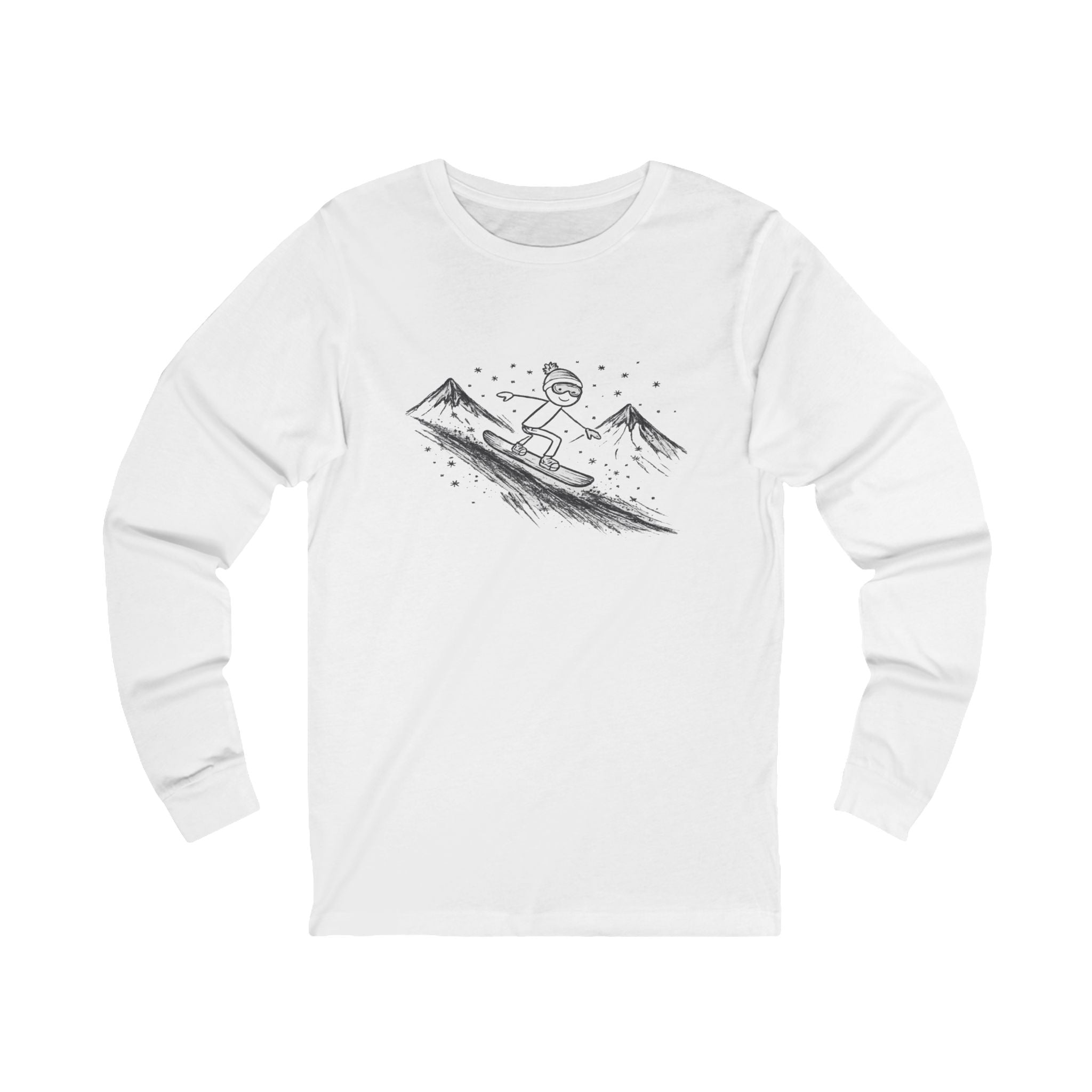 Snowboarder Mountain Long Sleeve Shirt | Snowboarding Tee | Winter Sports Ski Resort Shirt | Snowboard Lover Gift | 6 colors - 100% cotton